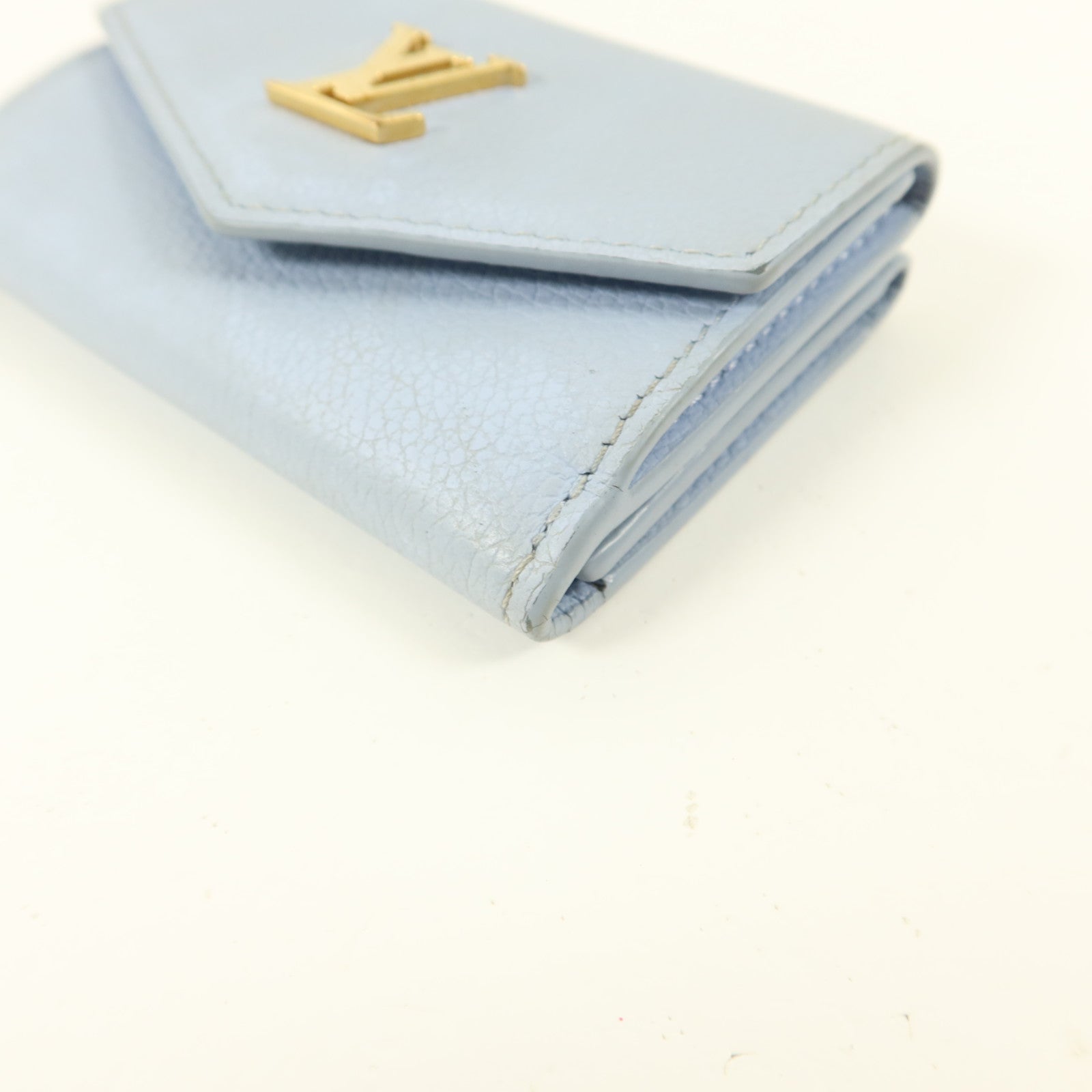 LOUIS VUITTON 牛皮皮革Lock Mini Fold Wallet金扣錢包