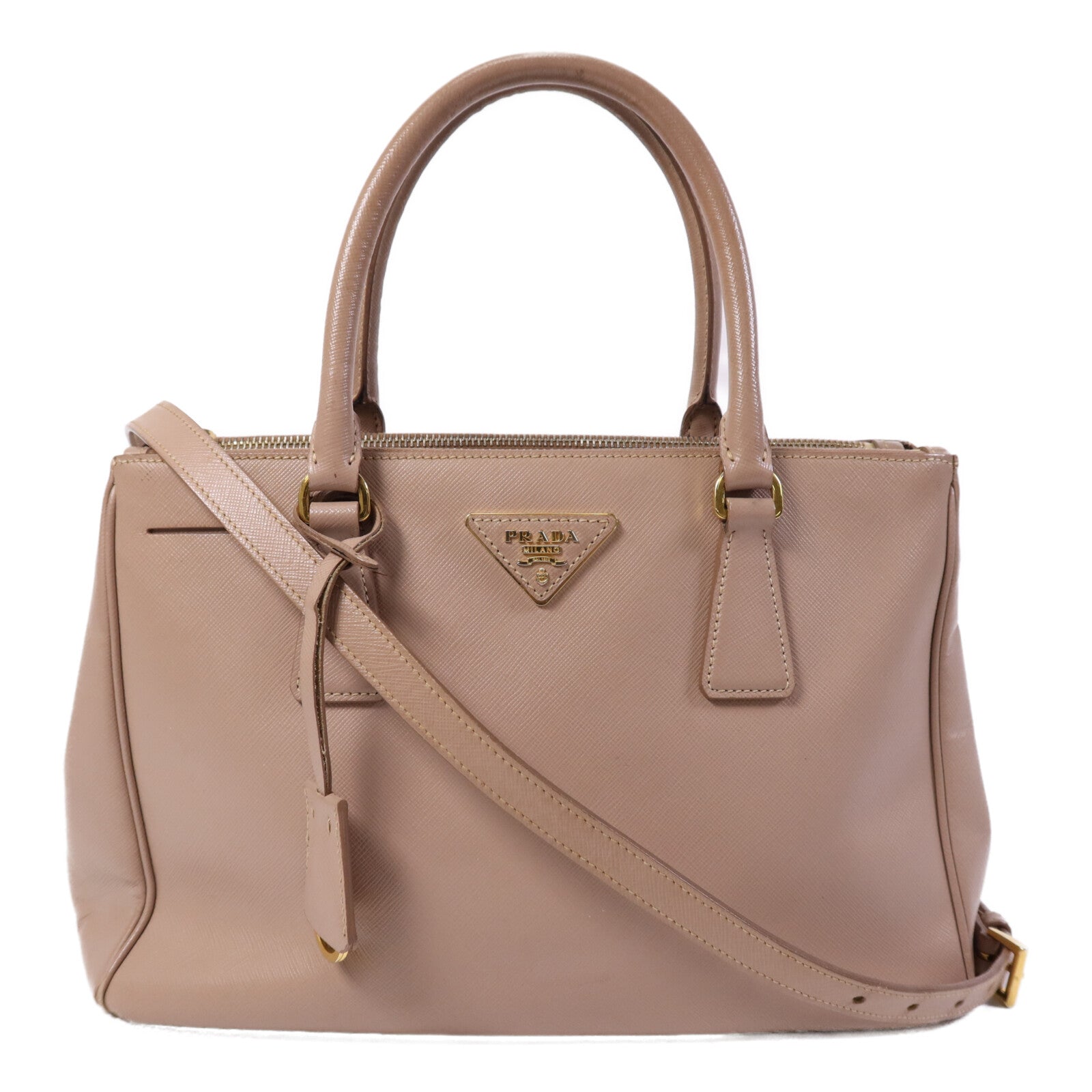 PRADA Saffiano皮革Galleria金扣手挽肩背兩用袋