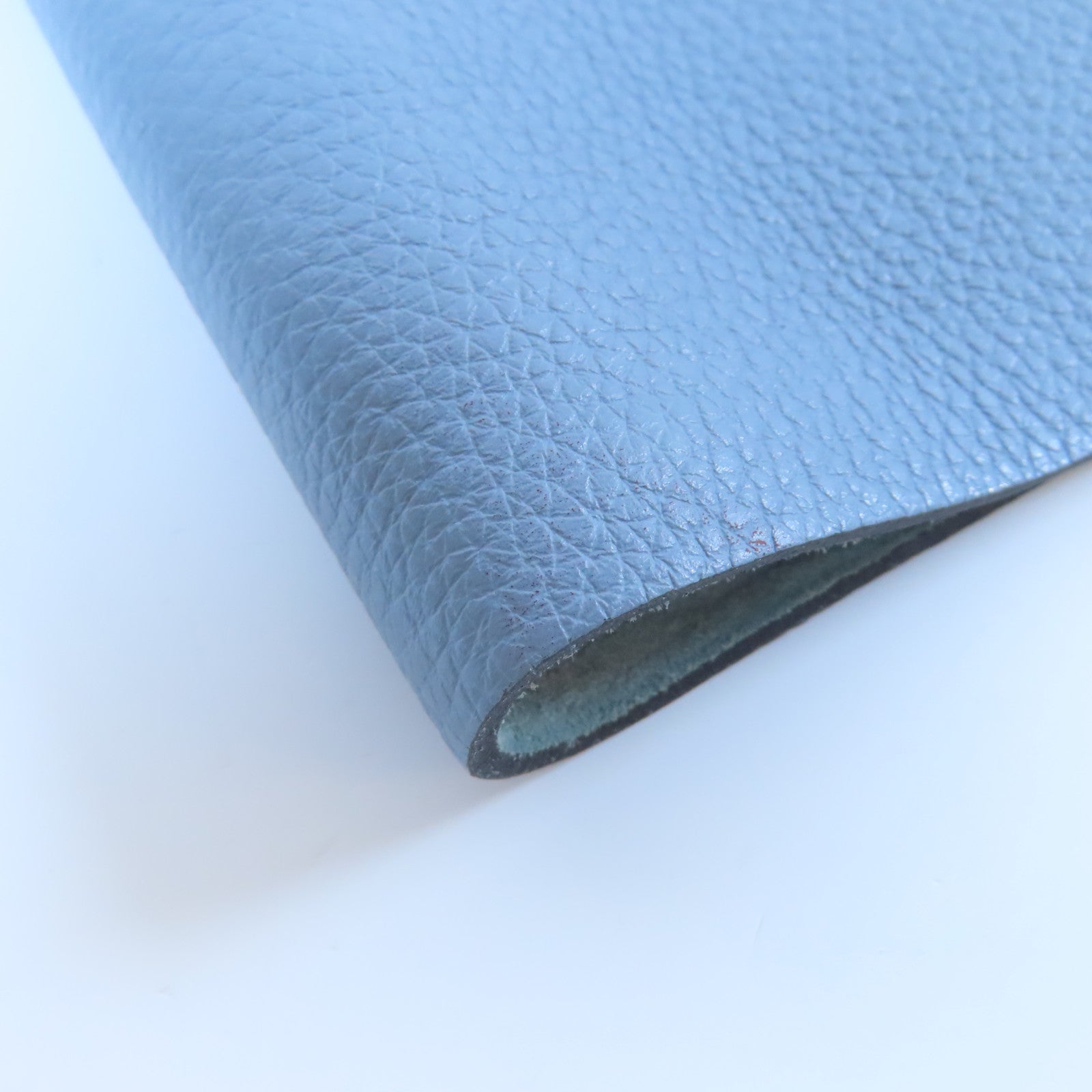 HERMES 【激減優惠】Togo皮革Notebook Case銀扣筆記本封面灰藍色