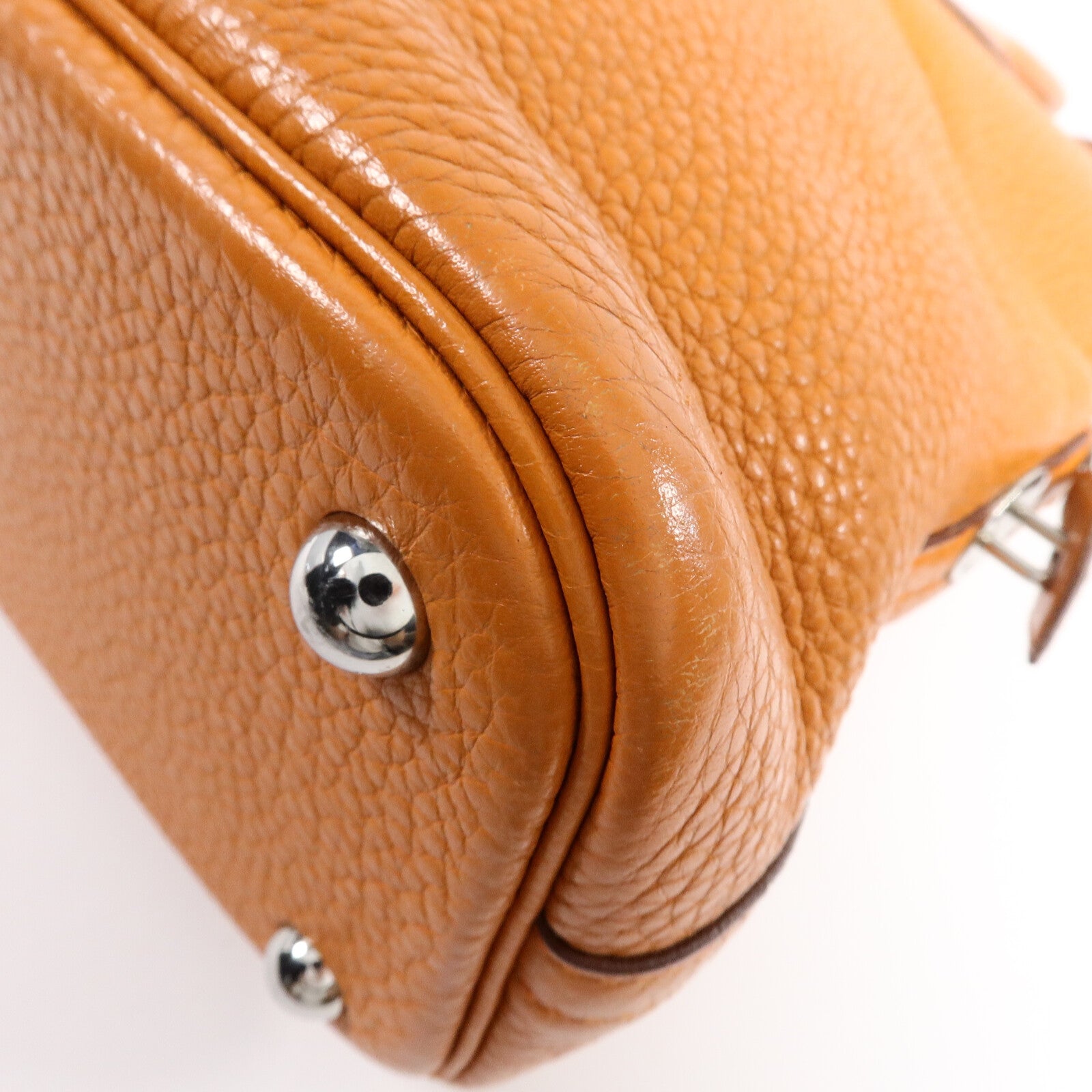 HERMES Clemence皮革Bolide 31手挽袋Orange