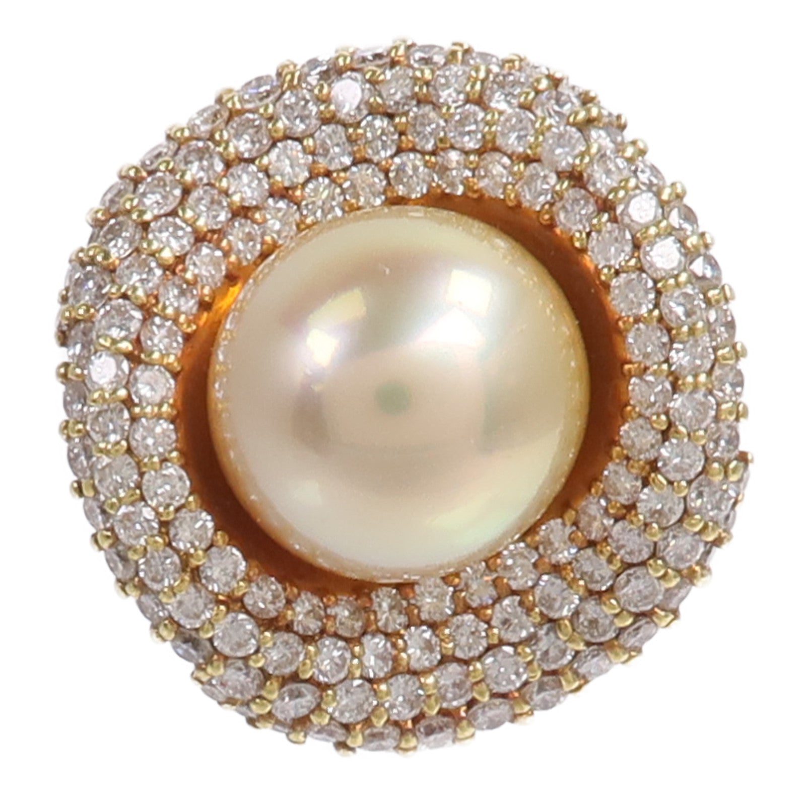 JEWELRY 18K黃金/PT900鉑金Pearl Diamond Ring珍珠/鑽石戒指