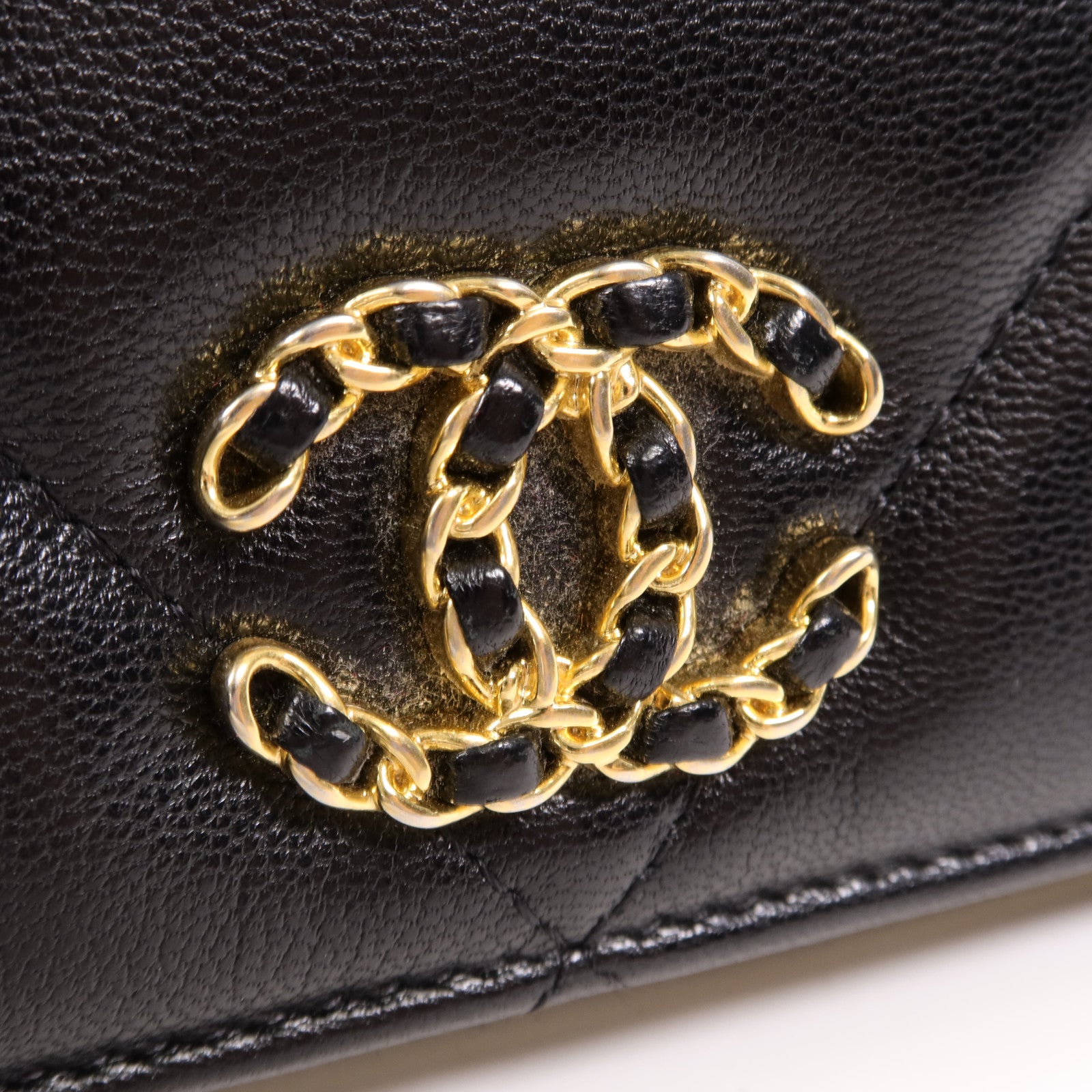 CHANEL 羊皮皮革C19 Long Wallet金扣長錢包