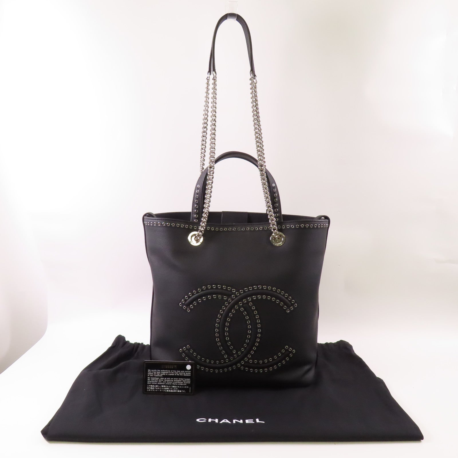 CHANEL【激減優惠】 牛皮皮革Shoulder Bag銀扣鏈帶手挽肩背兩用袋