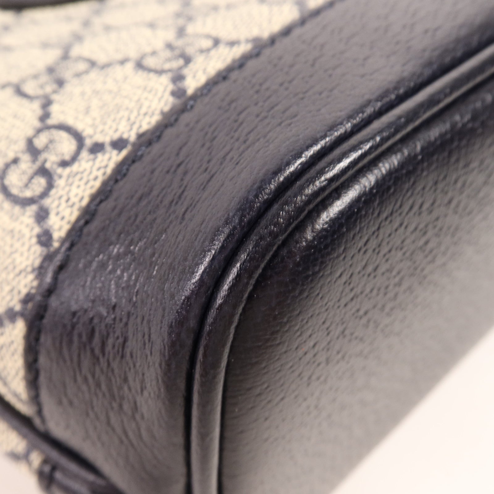 GUCCI 塗層帆布Shoulder Bag銀扣手挽肩背兩用袋