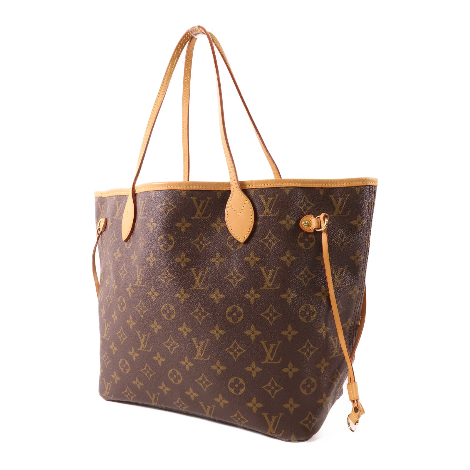 LOUIS VUITTON Monogram Neverfull MM金扣手挽袋
