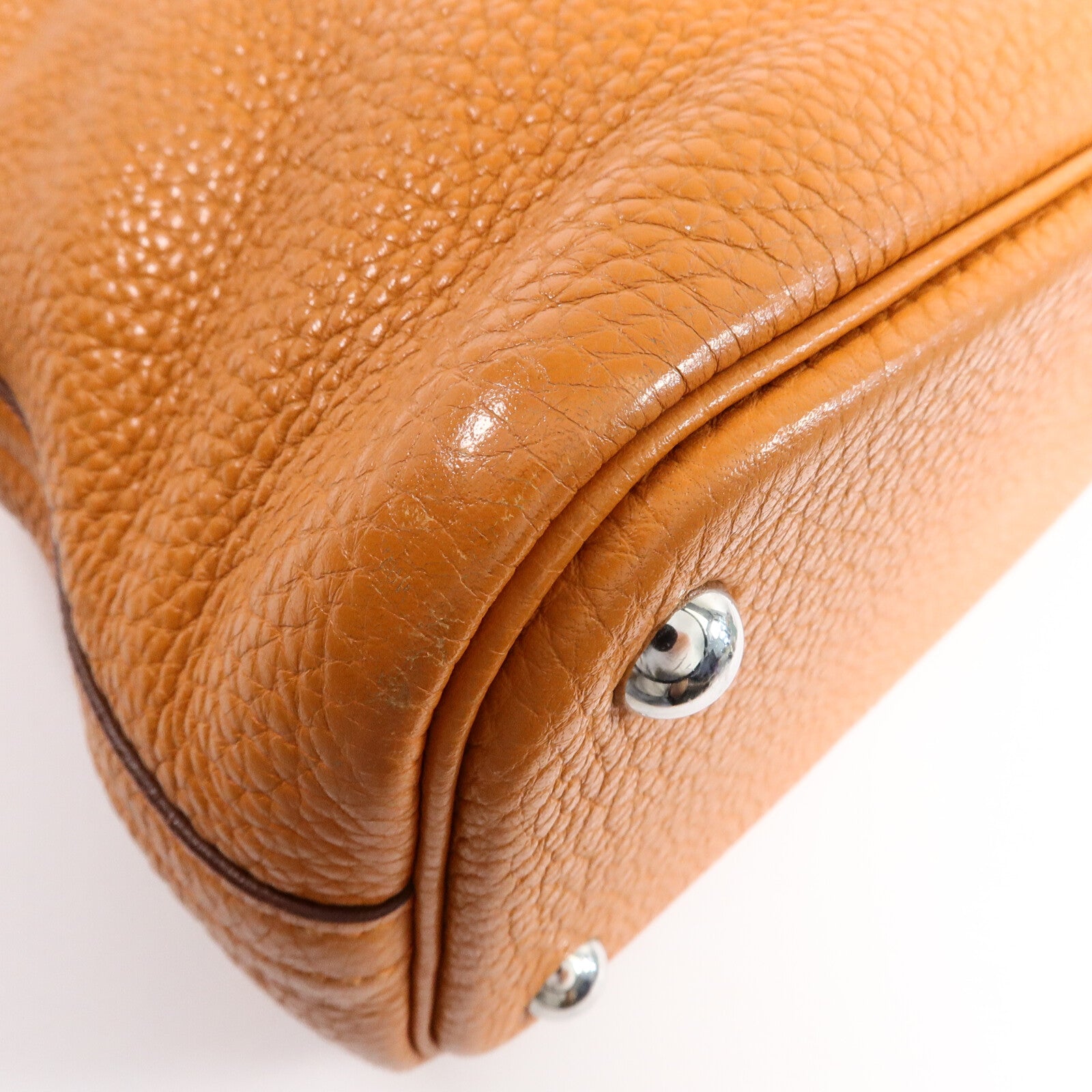 HERMES Clemence皮革Bolide 31手挽袋Orange