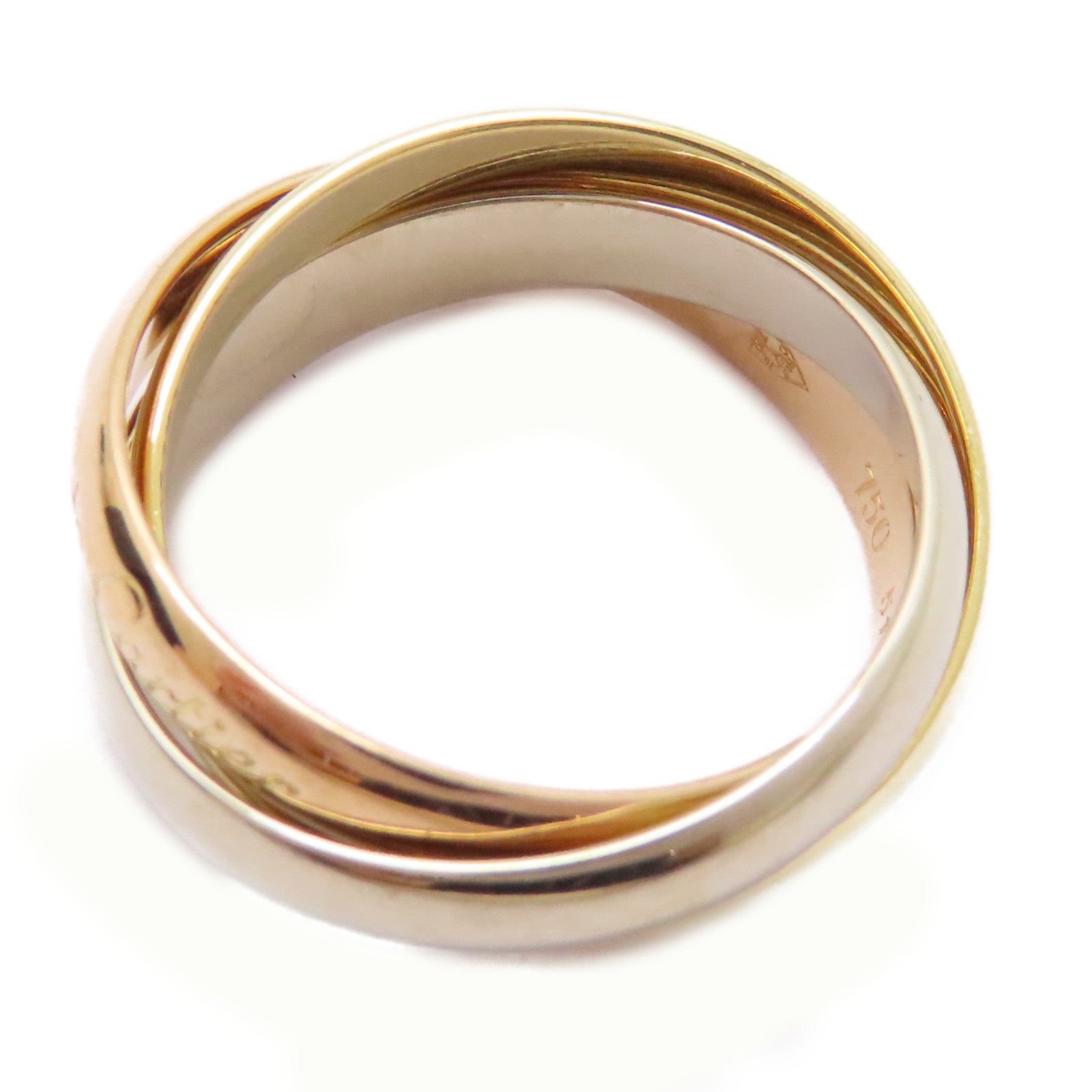 CARTIER 【激減優惠】18K黃金/白金/玫瑰金Trinity Ring戒指US#5.75/Cartier#51