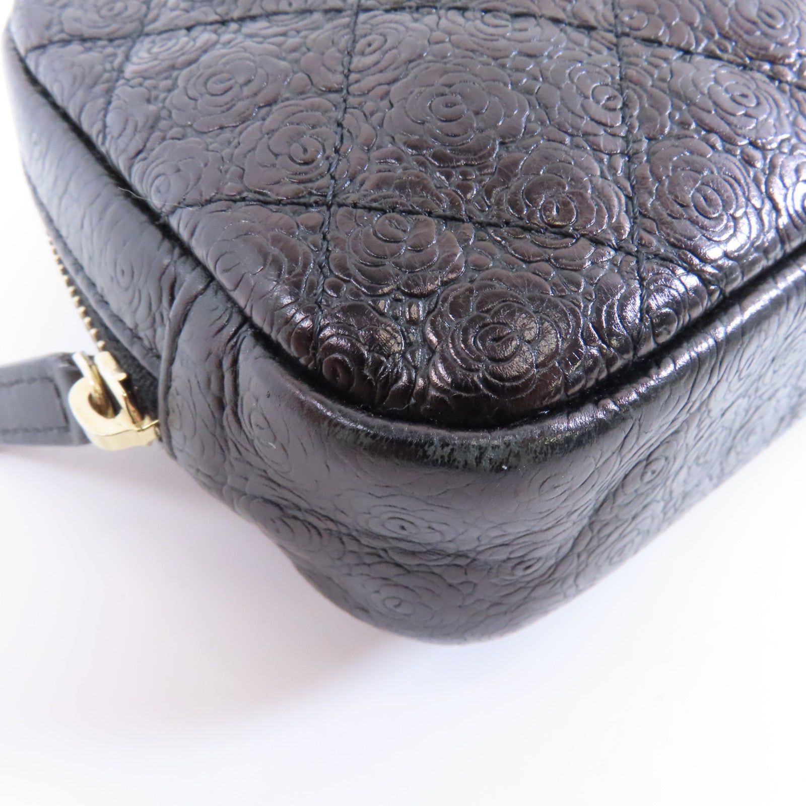 CHANEL 牛皮皮革Clutch Bag金扣黑色