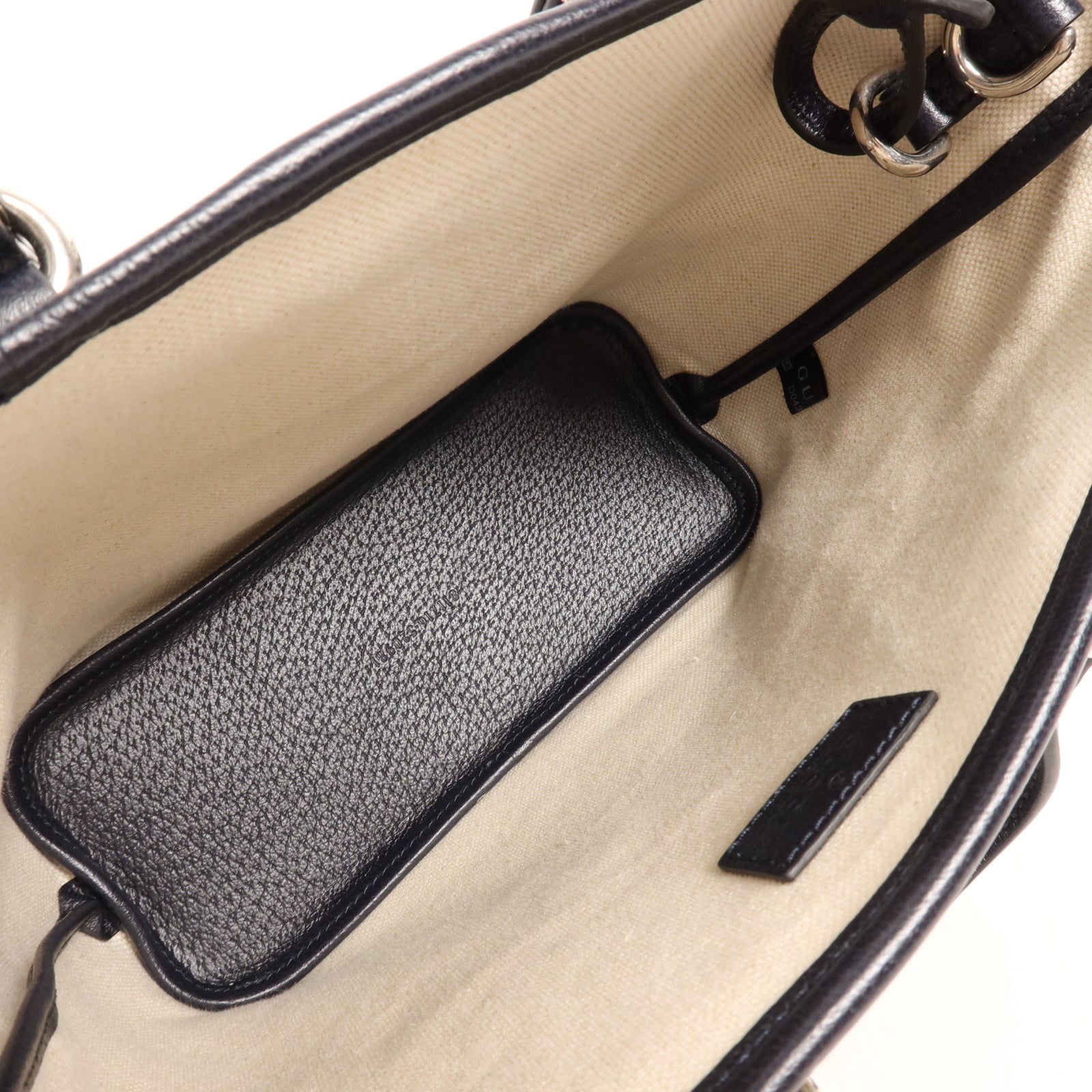 GUCCI 塗層帆布Shoulder Bag銀扣手挽肩背兩用袋