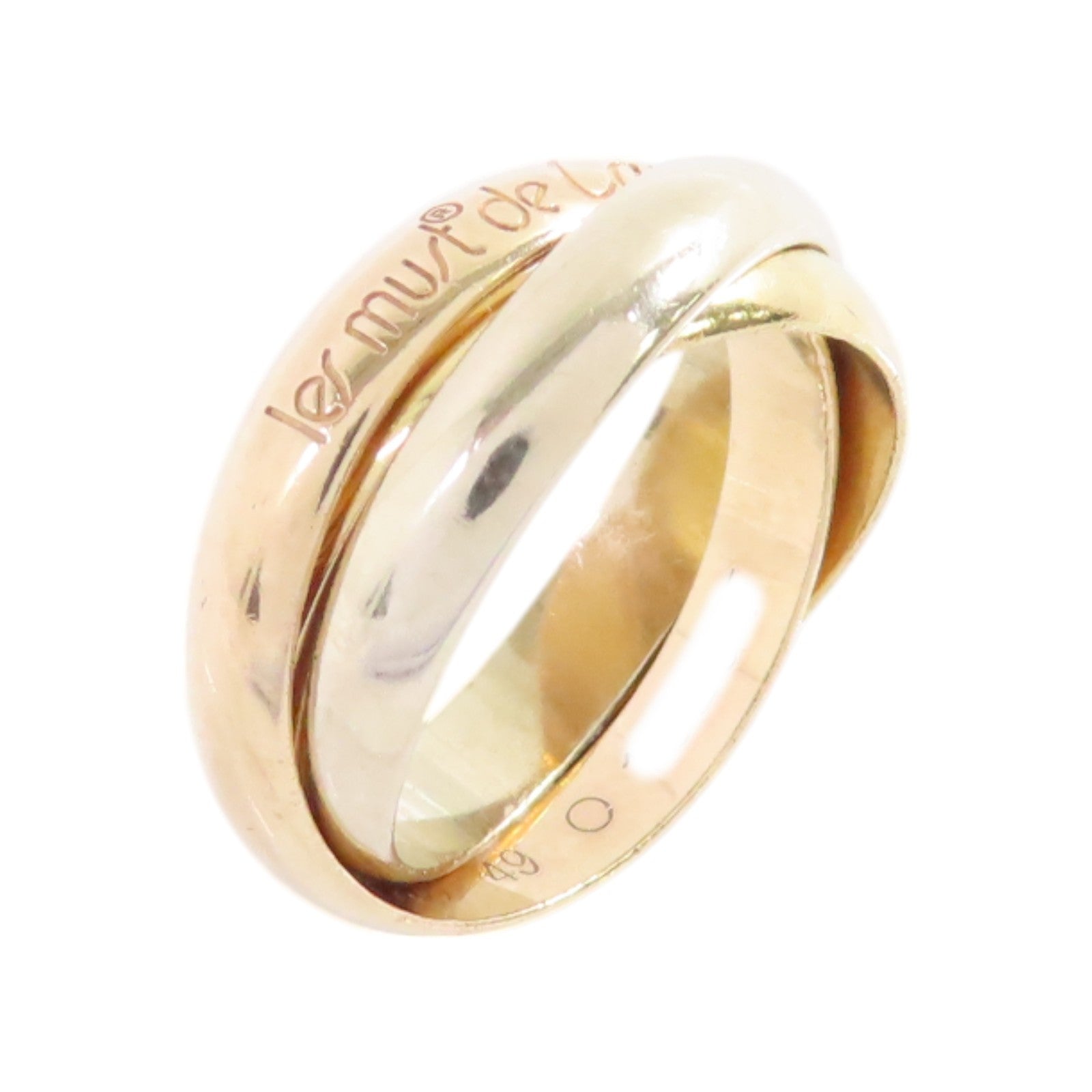 CARTIER 18K黃金/白金/玫瑰金Trinity Ring戒指Cartier#49/US#4.5