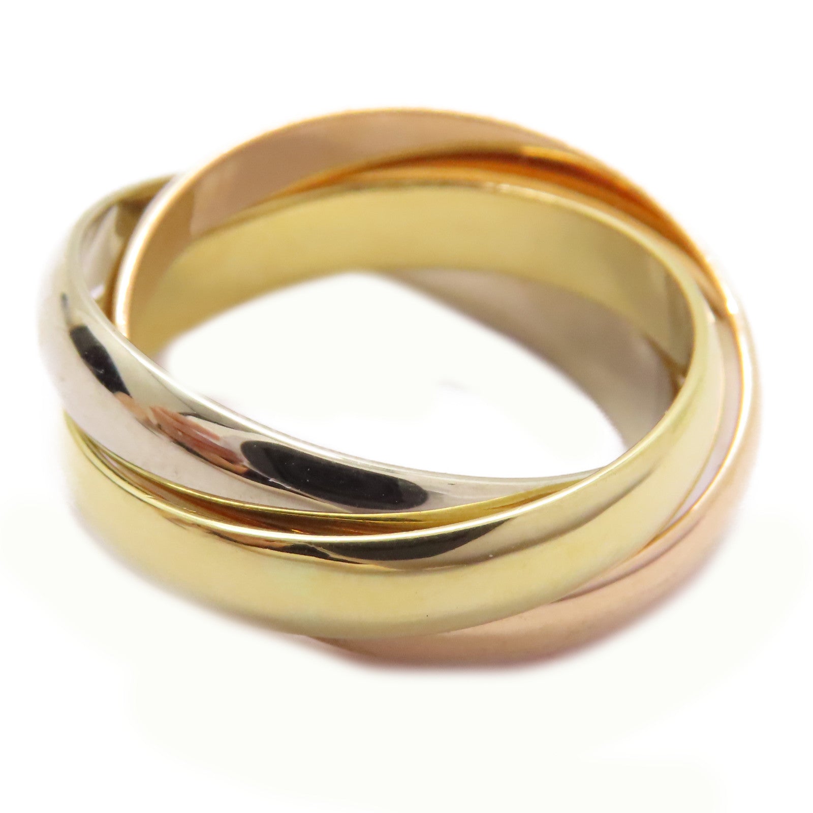 CARTIER 【激減優惠】18K黃金/白金/玫瑰金Trinity Ring戒指US#5.75/Cartier#51