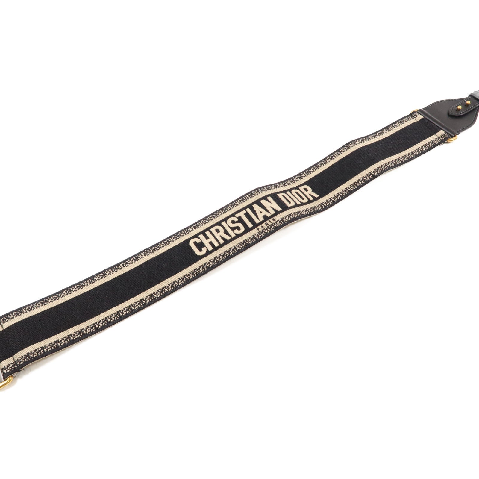 Dior 帆布Shoulder Strap With Ring金扣肩帶黑色
