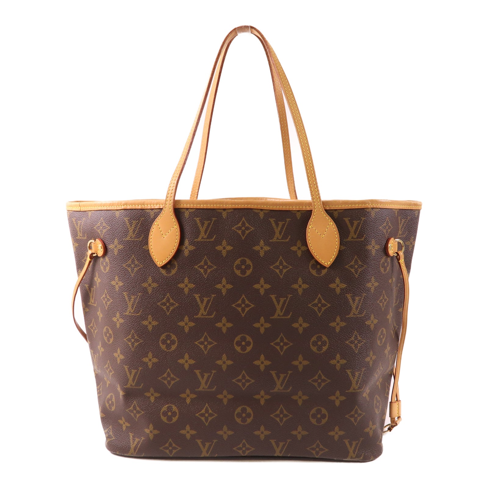 LOUIS VUITTON Monogram Neverfull MM金扣手挽袋