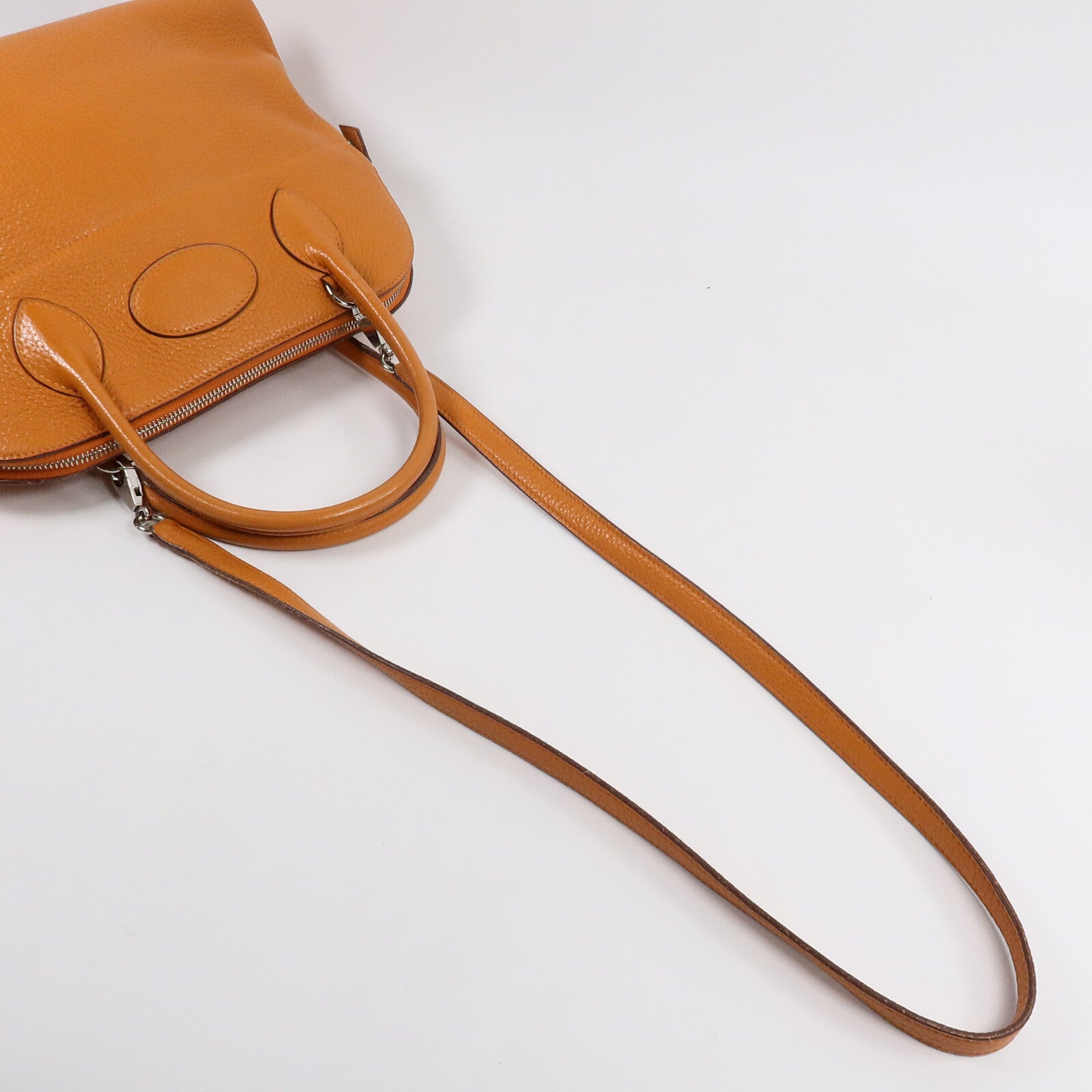 HERMES Clemence皮革Bolide 31手挽袋Orange