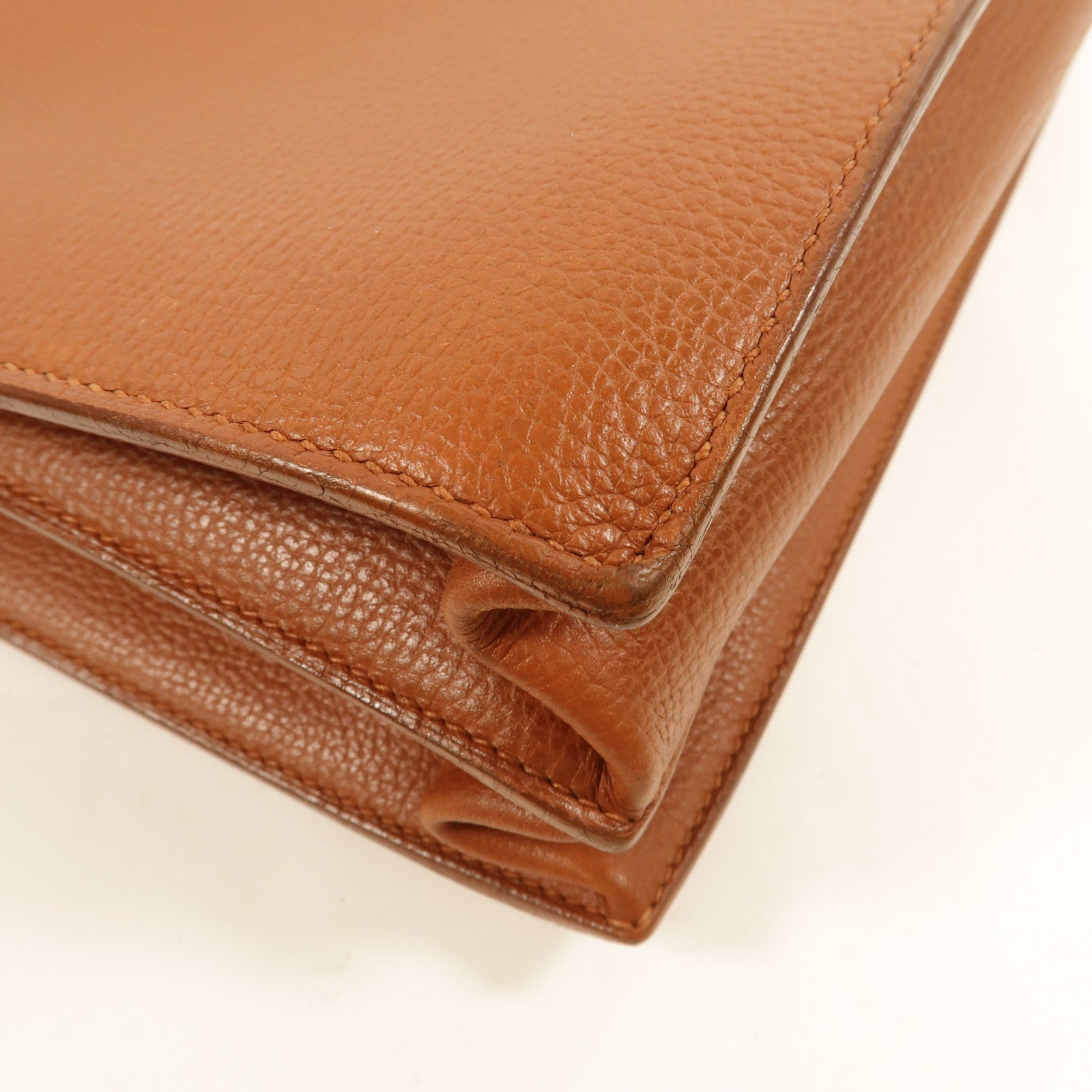HERMES Togo皮革Sac A Depeches 38公事包Gold