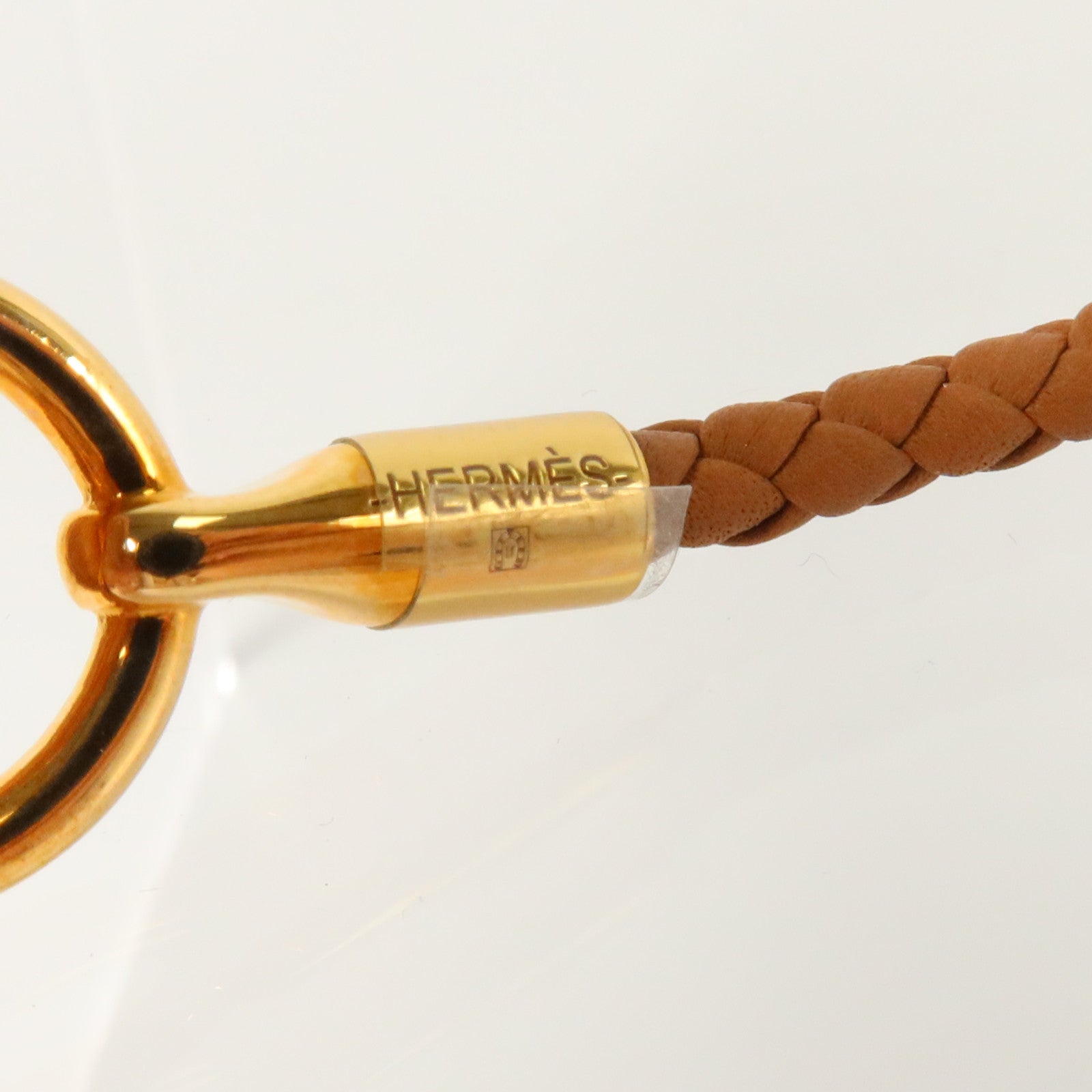 HERMES Swift皮革/金屬Glenan Bracelet金扣手鏈Gold