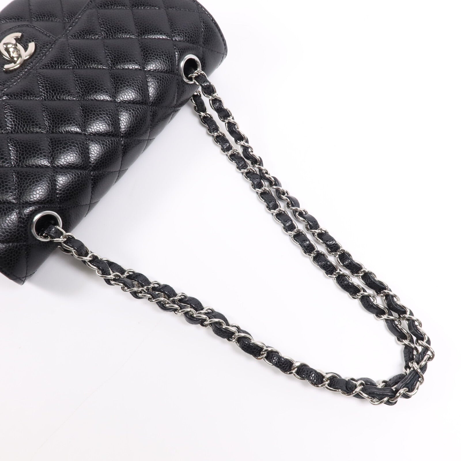 CHANEL 牛皮皮革Classic 23銀扣鏈帶肩背袋