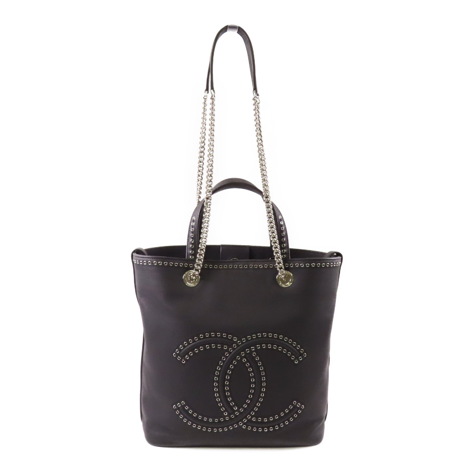 CHANEL【激減優惠】 牛皮皮革Shoulder Bag銀扣鏈帶手挽肩背兩用袋