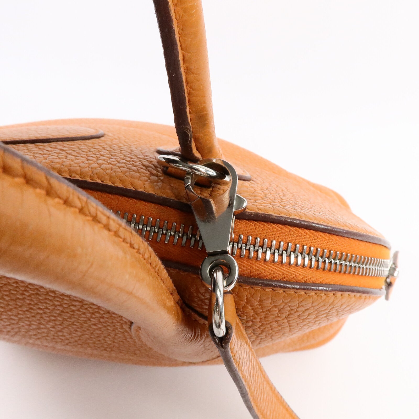 HERMES Clemence皮革Bolide 31手挽袋Orange
