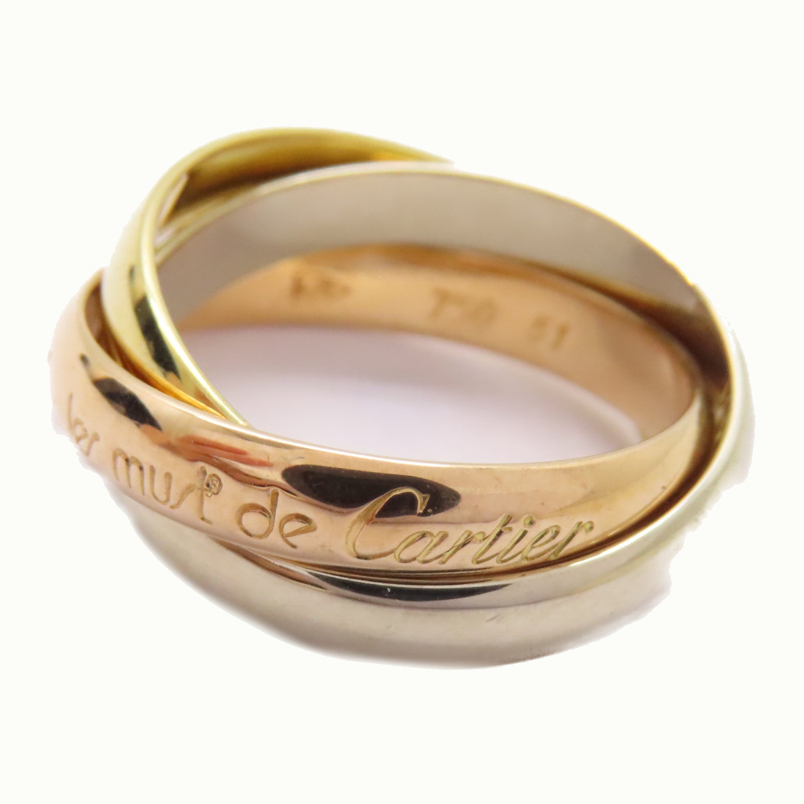 CARTIER 【激減優惠】18K黃金/白金/玫瑰金Trinity Ring戒指US#5.75/Cartier#51