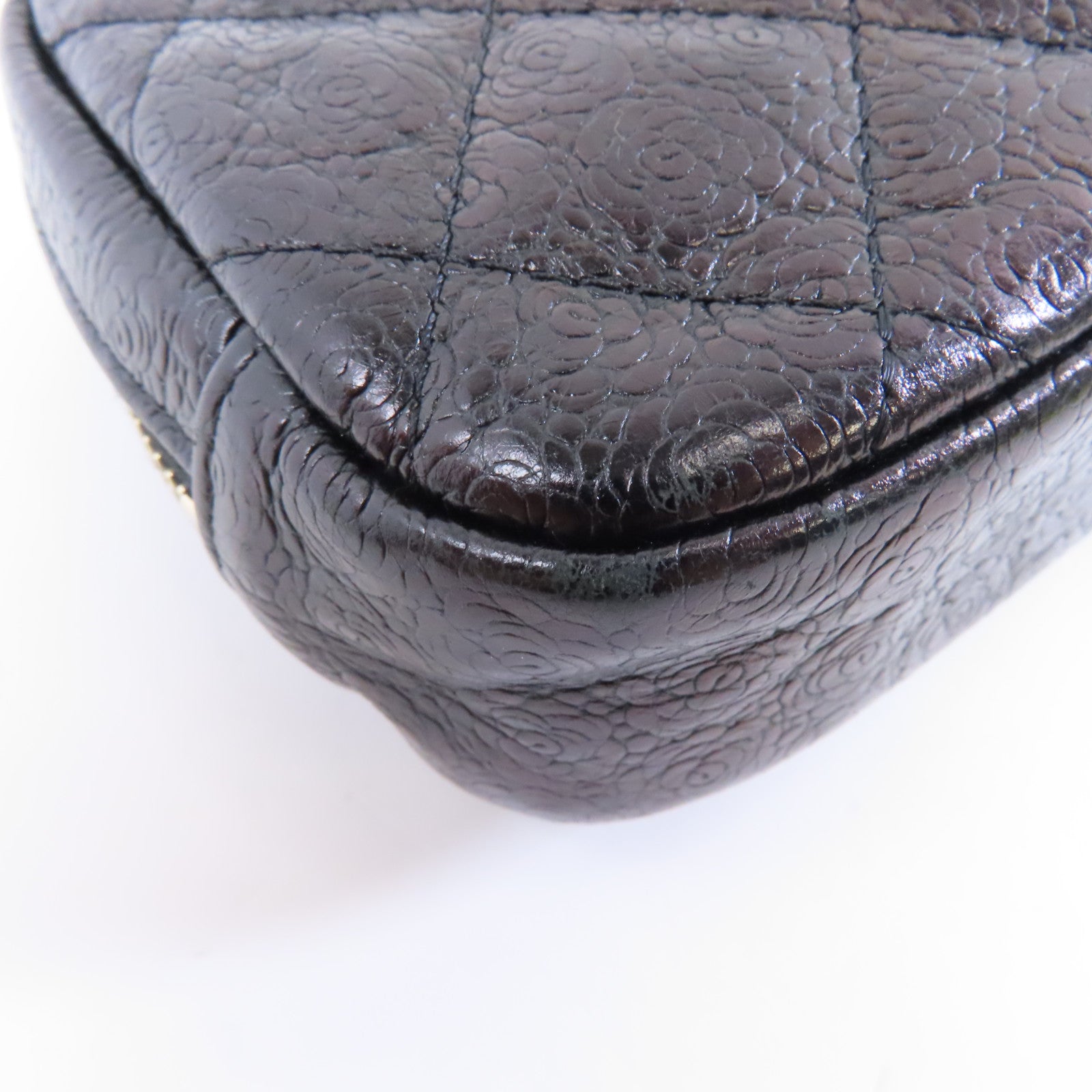 CHANEL 牛皮皮革Clutch Bag金扣黑色