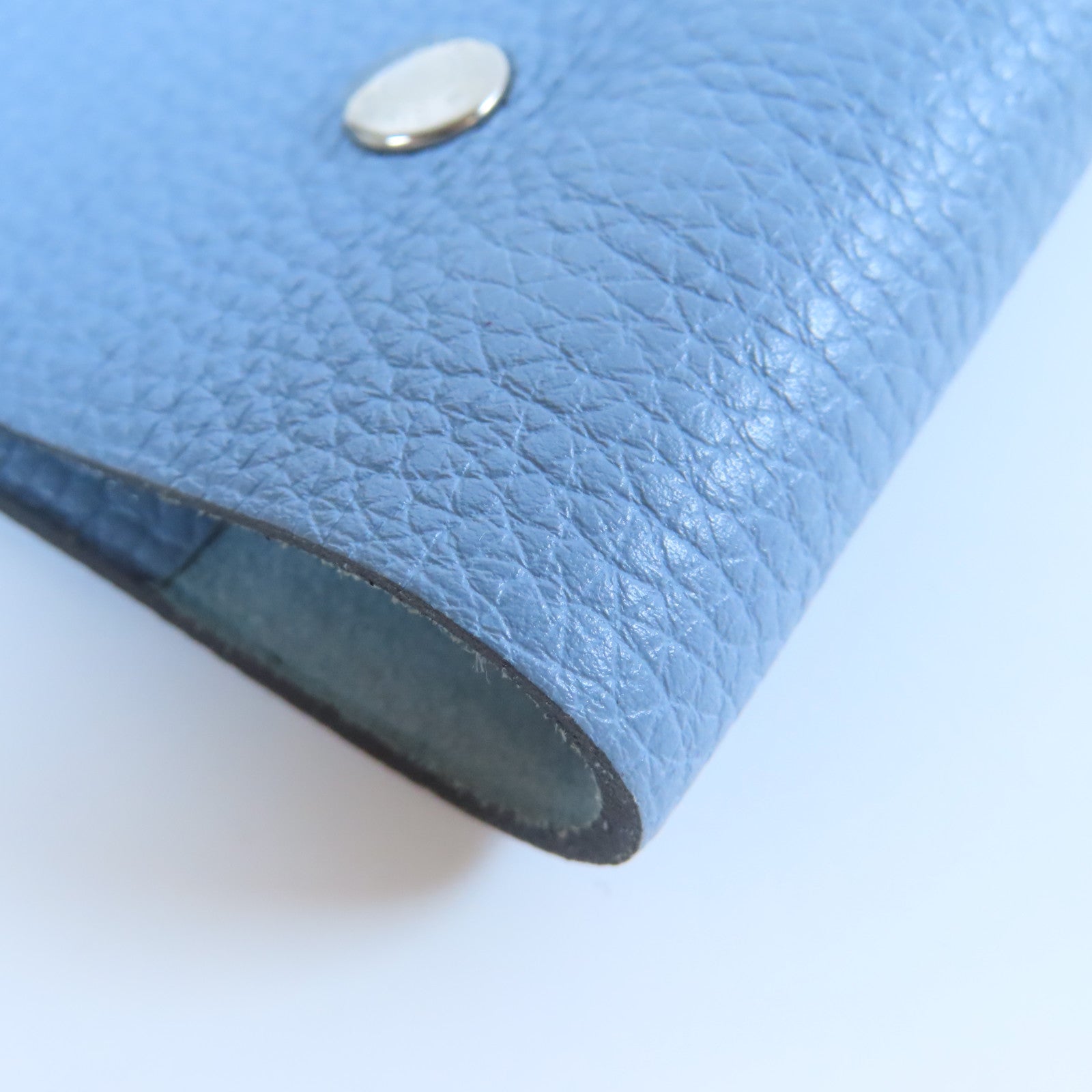 HERMES 【激減優惠】Togo皮革Notebook Case銀扣筆記本封面灰藍色