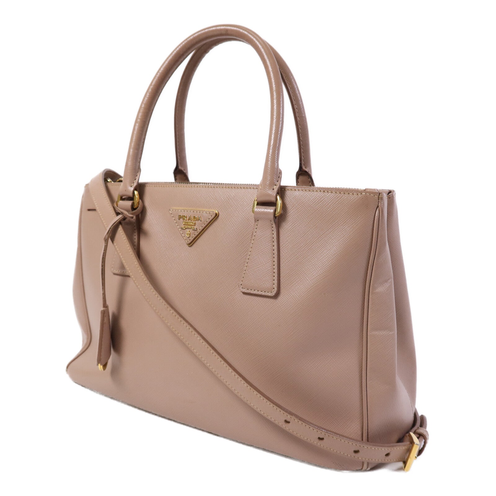 PRADA Saffiano皮革Galleria金扣手挽肩背兩用袋