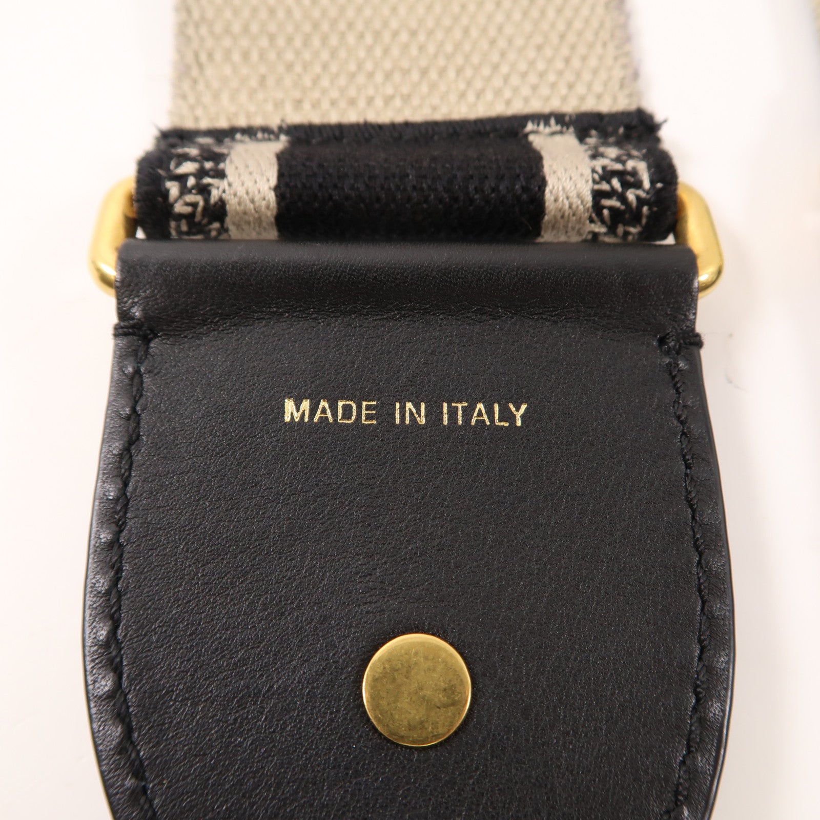 Dior 帆布Shoulder Strap With Ring金扣肩帶黑色
