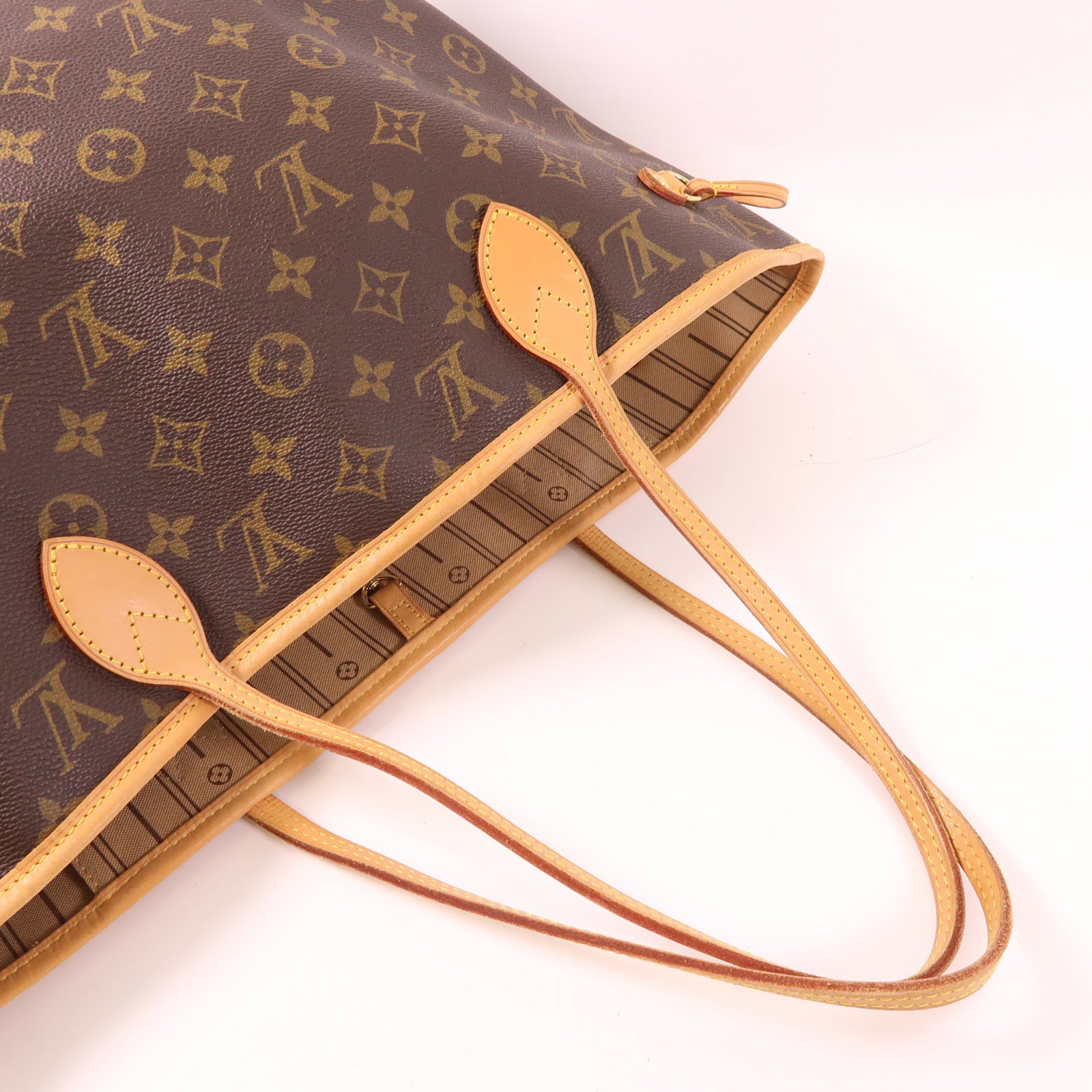 LOUIS VUITTON Monogram Neverfull MM金扣手挽袋