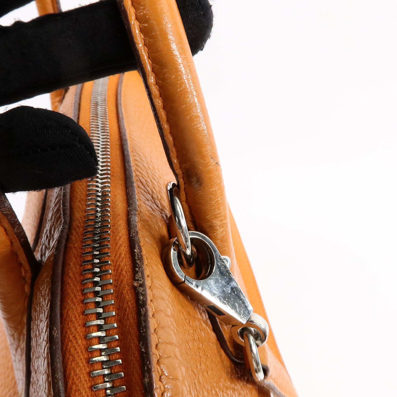 HERMES Clemence皮革Bolide 31手挽袋Orange