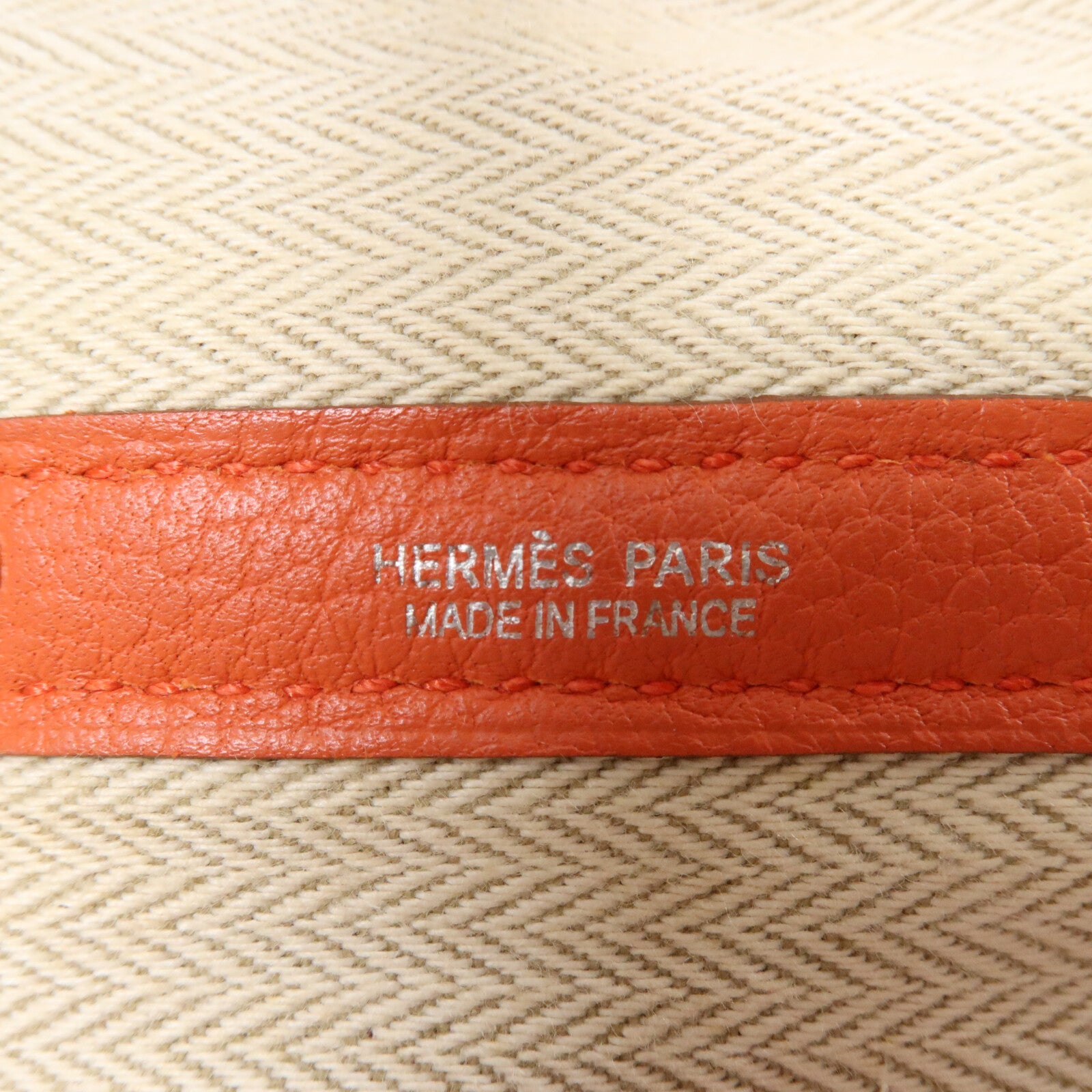 HERMES Clemence皮革Garden Party PM手挽袋Feu