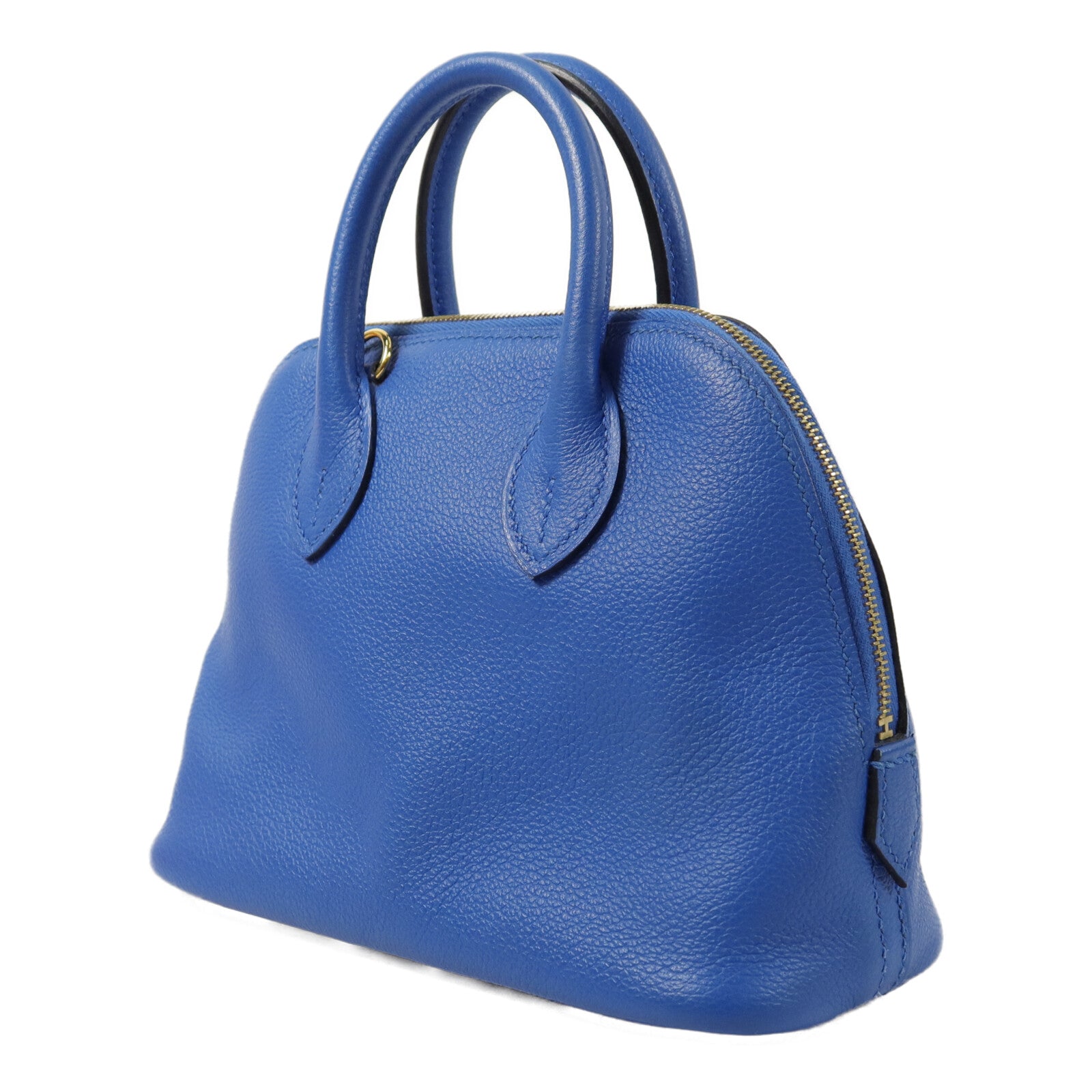 HERMES Evercolor皮革Bolide Mini手挽肩背兩用袋Bleu Zanzibar
