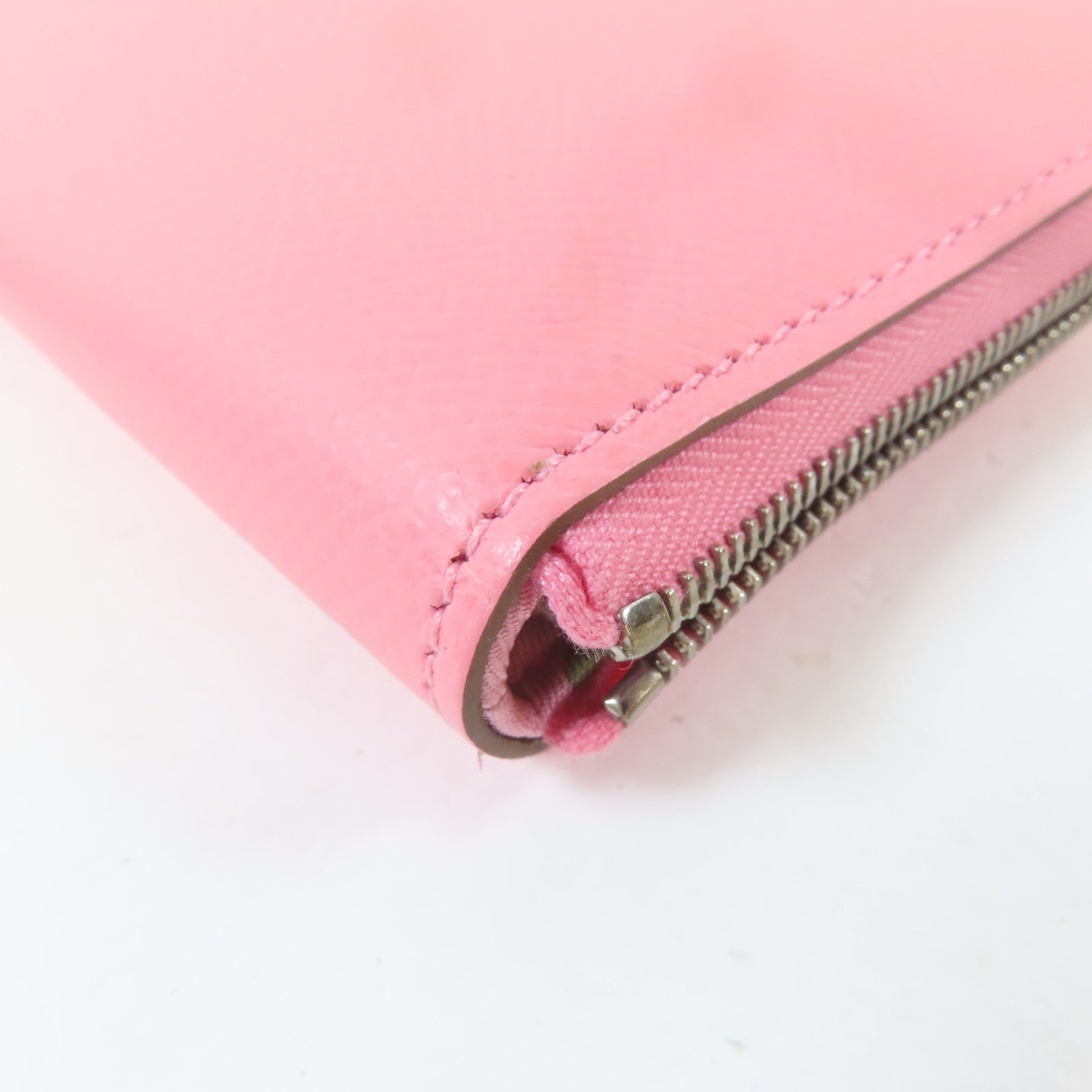 HERMES Epsom皮革Silk In Compact Wallet銀扣錢包Rose Azalee/粉紅色