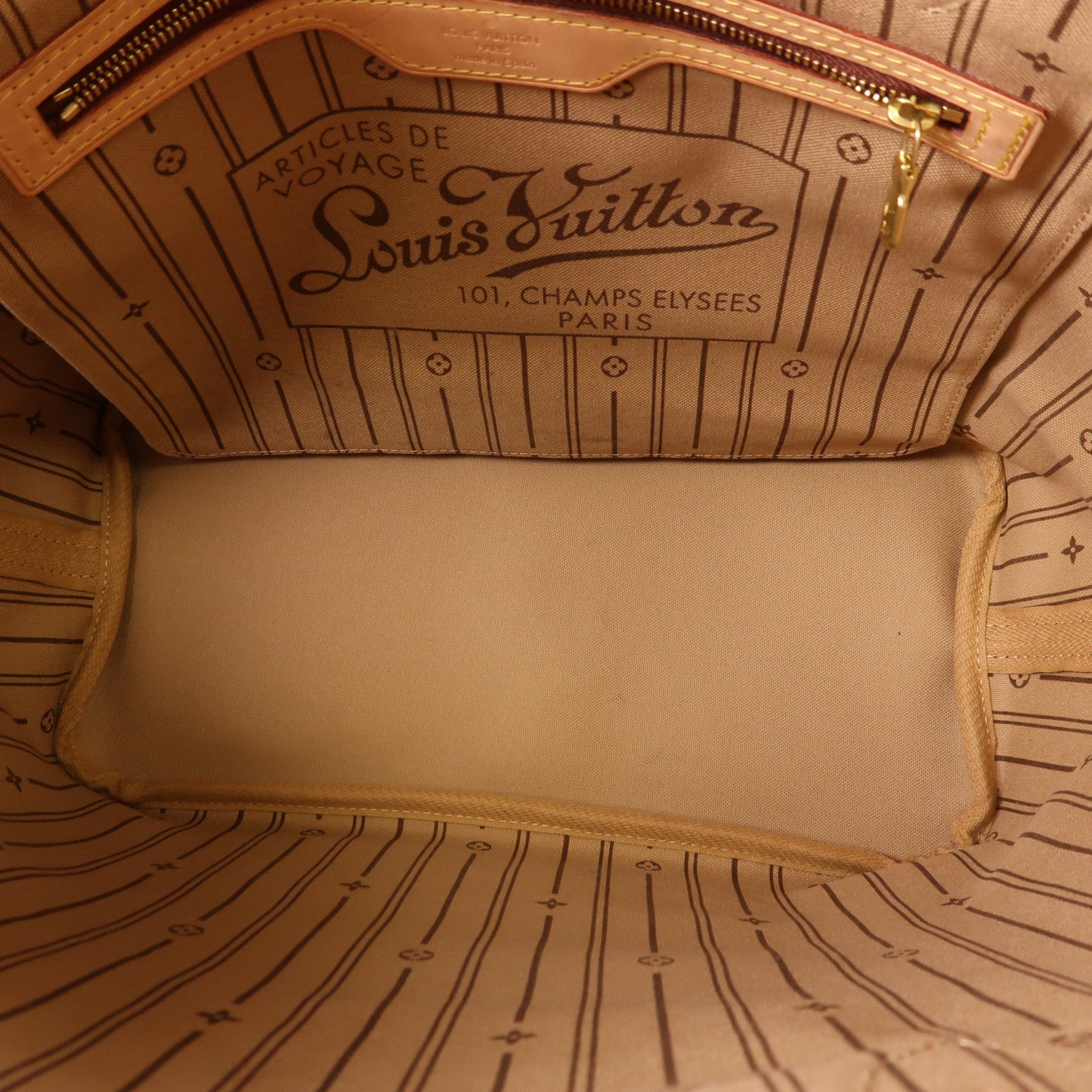 LOUIS VUITTON Monogram Neverfull MM金扣手挽袋