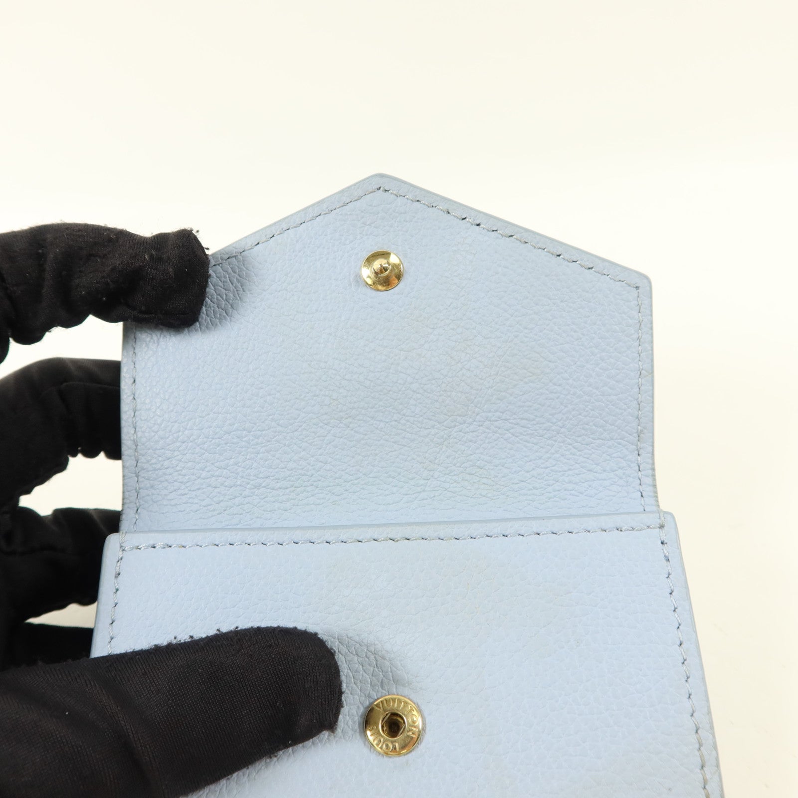 LOUIS VUITTON 牛皮皮革Lock Mini Fold Wallet金扣錢包