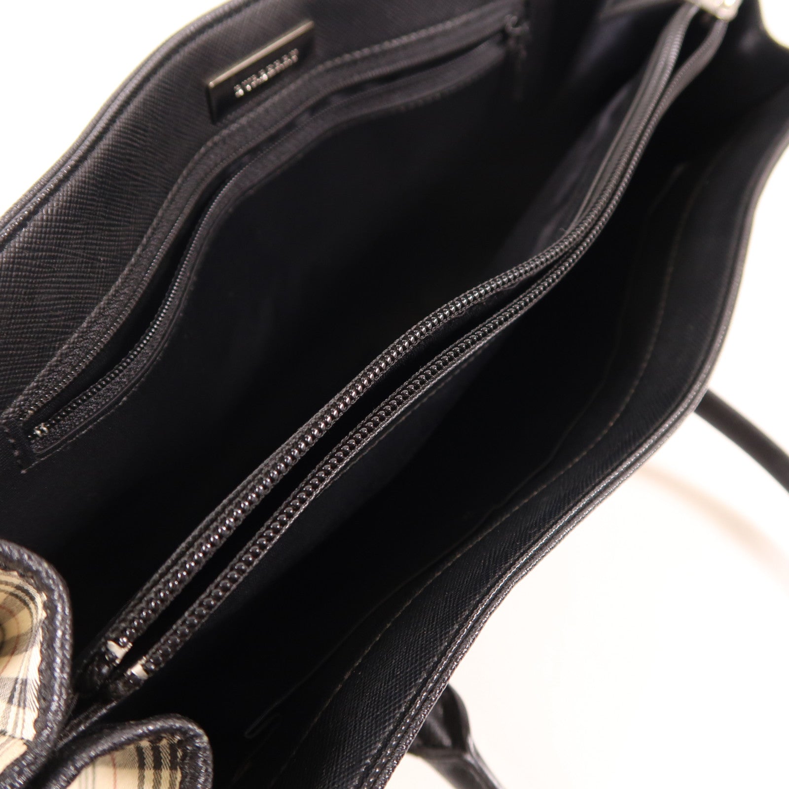BURBERRY 塗層帆布Tote Bag銀扣手挽袋米色/黑色