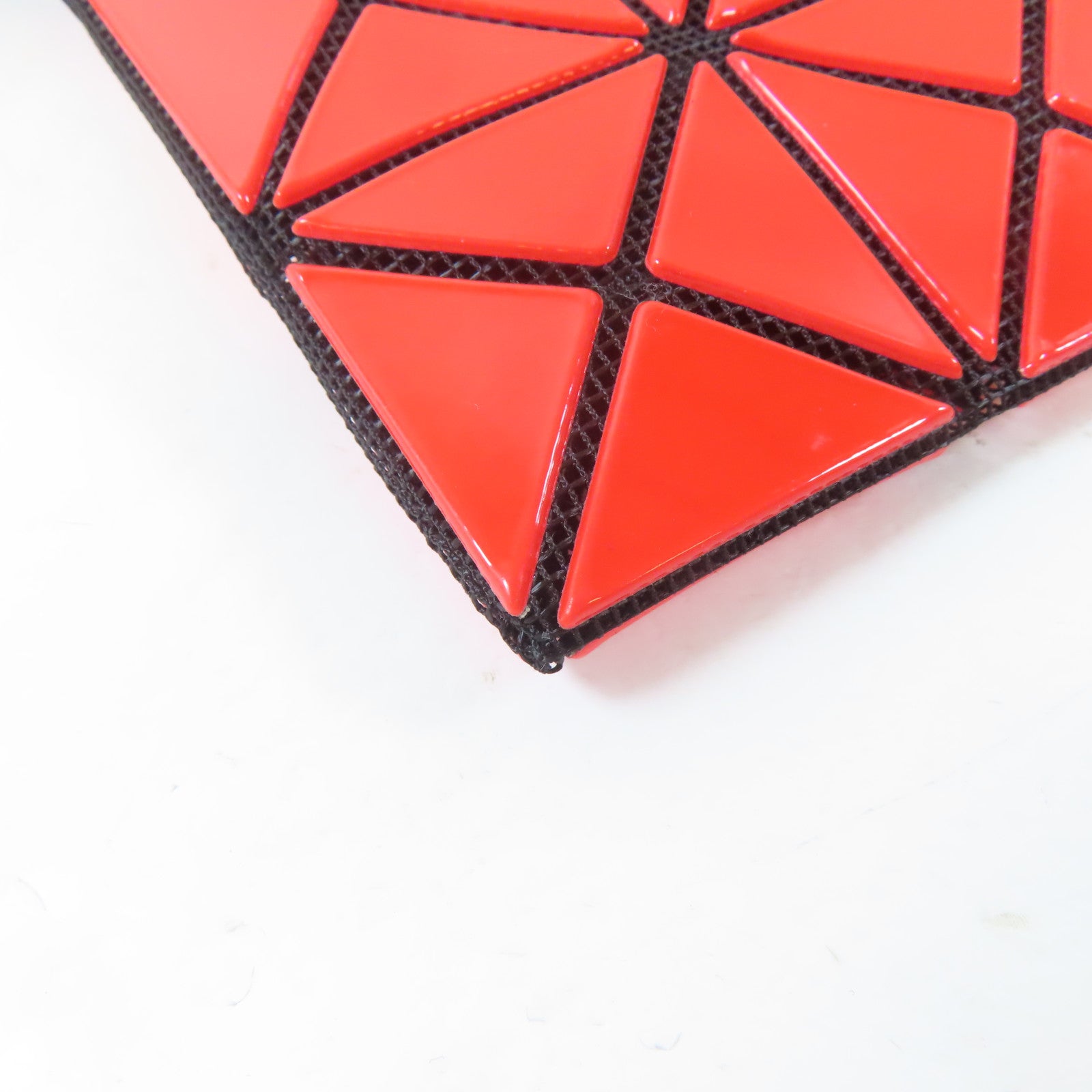 BAOBAO ISSEYMIYAKE 塗層帆布Cross Carry Bag黑扣肩背袋橙紅色