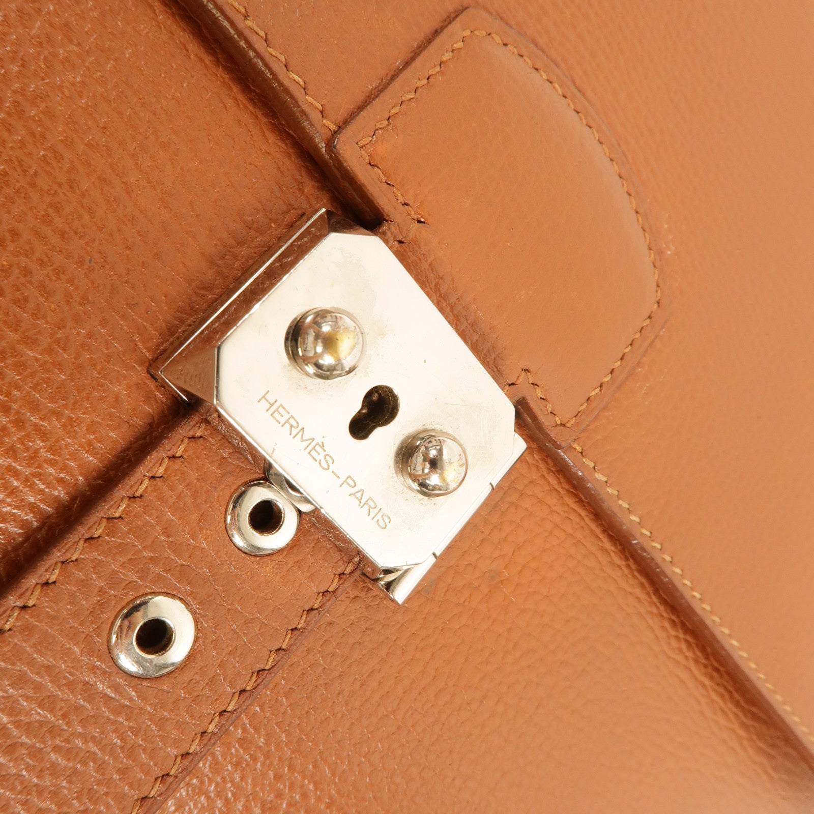 HERMES Togo皮革Sac A Depeches 38公事包Gold