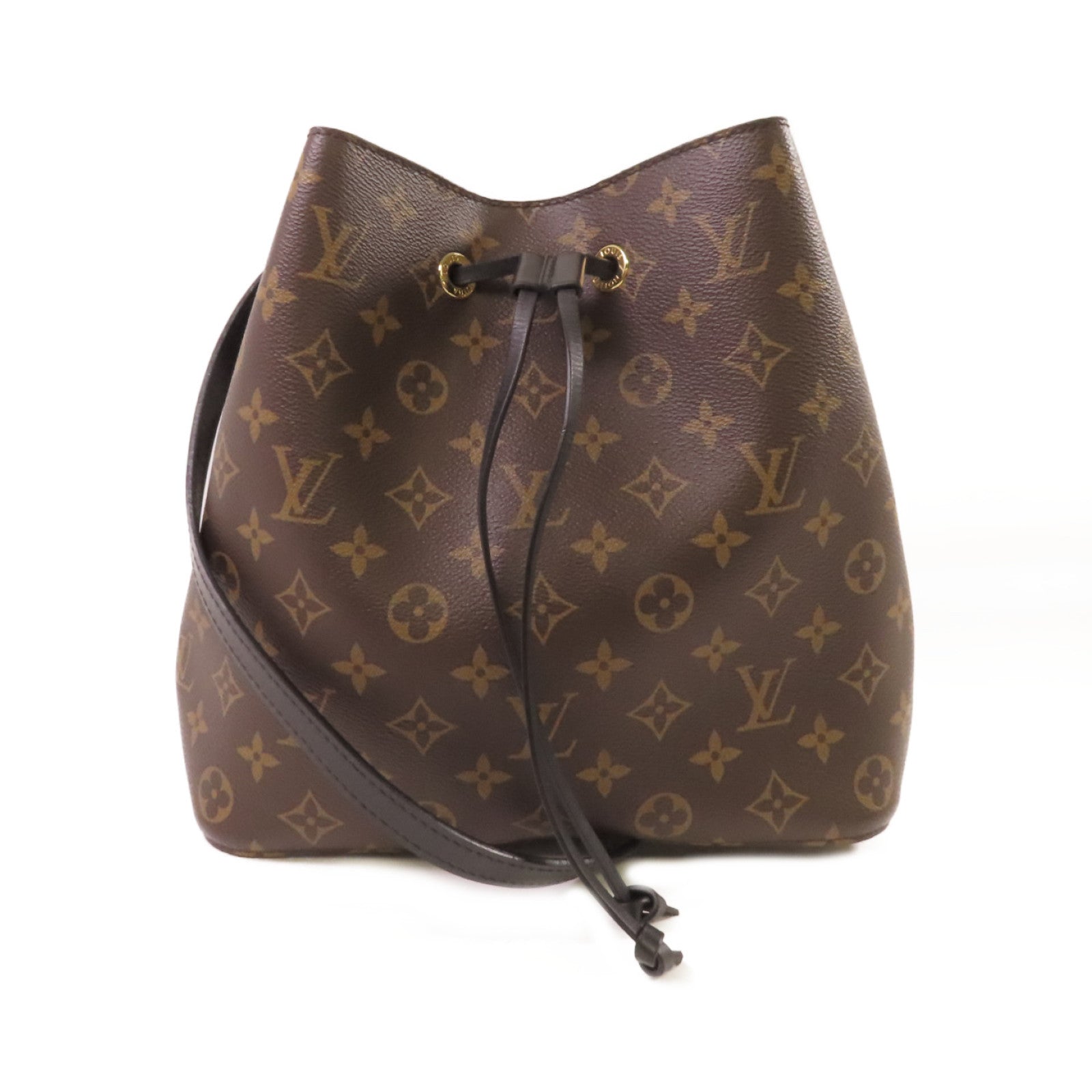 LOUIS VUITTON Monogram NeoNoe MM Shoulder Bag金扣肩背袋啡色/黑色