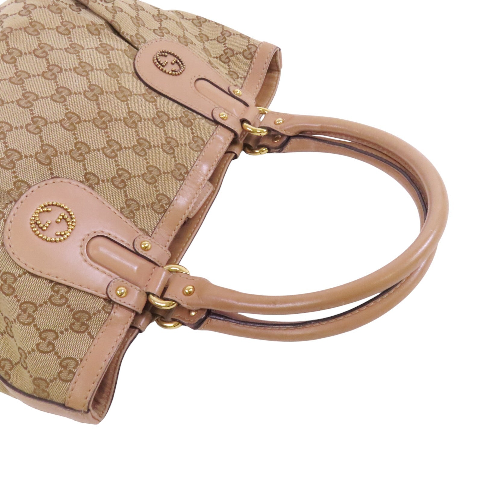 GUCCI GG帆布 Scarlett Stud Interlocking G Tote金扣肩背袋
