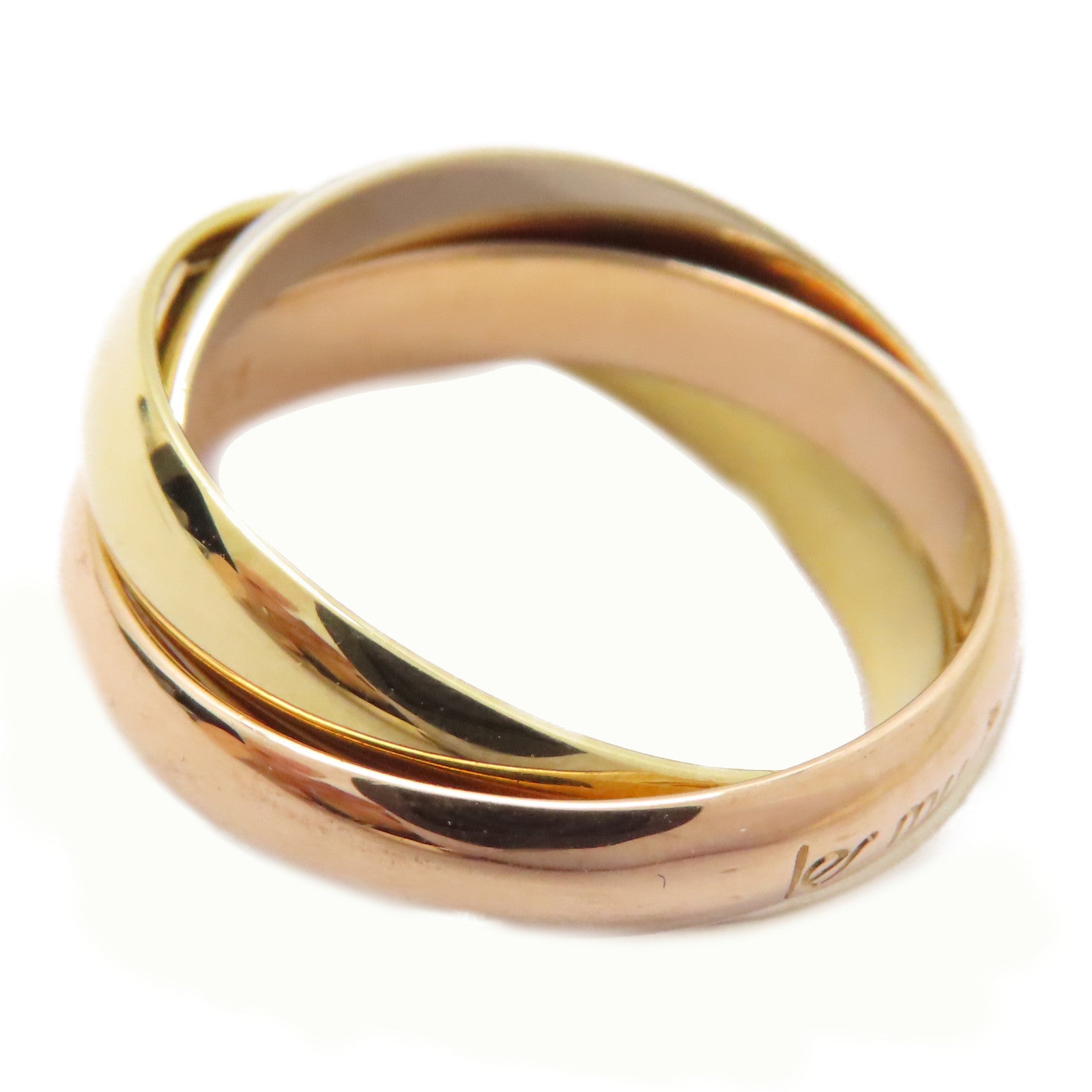 CARTIER 【激減優惠】18K黃金/白金/玫瑰金Trinity Ring戒指US#5.75/Cartier#51