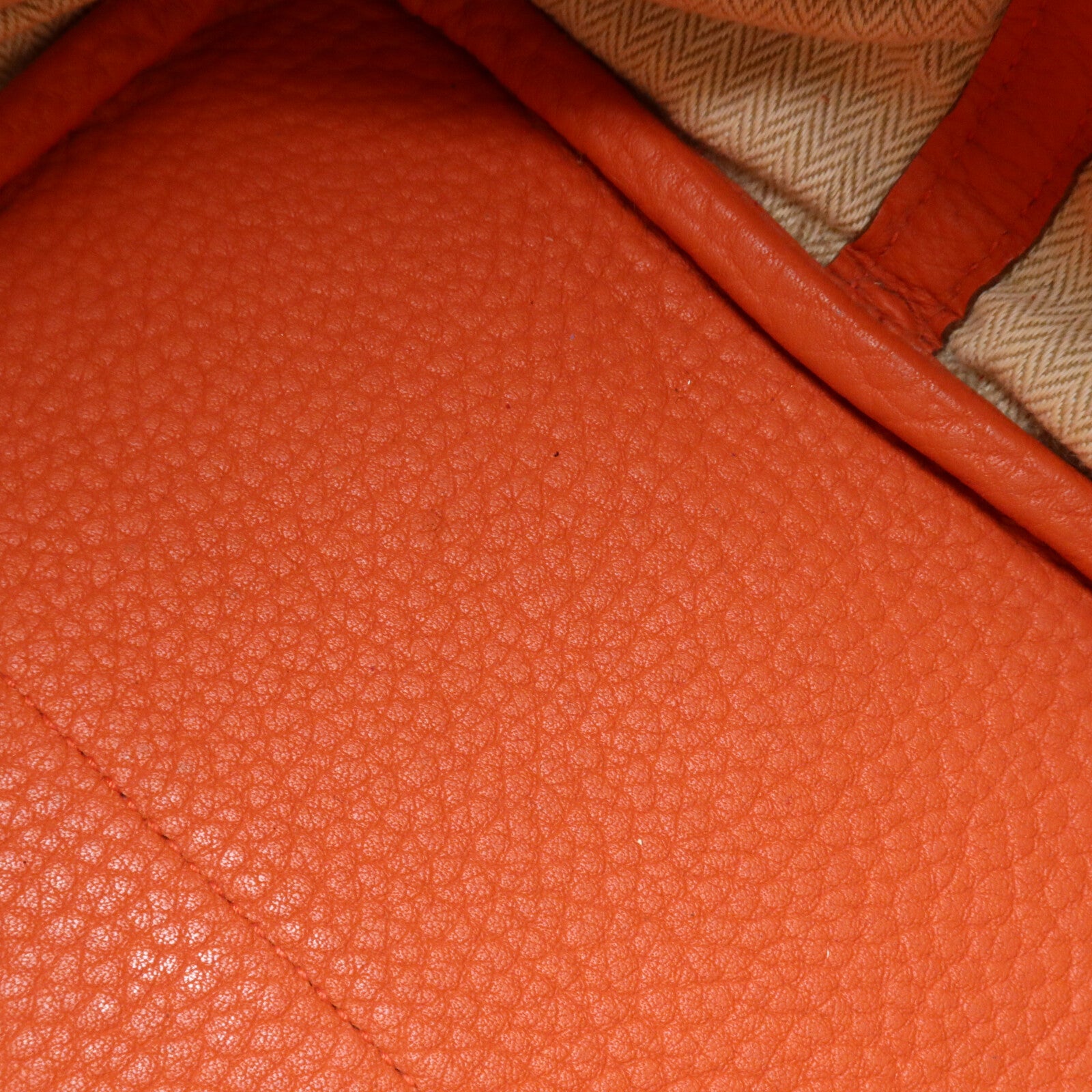 HERMES Clemence皮革Garden Party PM手挽袋Feu