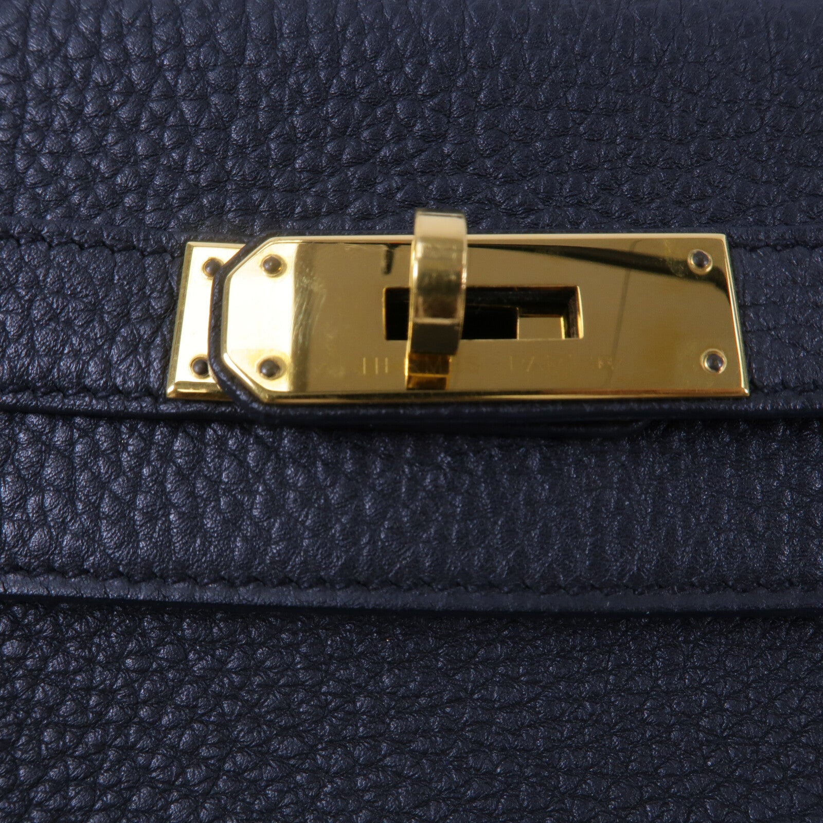 HERMES Clemence皮革Kelly 28手挽肩背兩用袋Noir