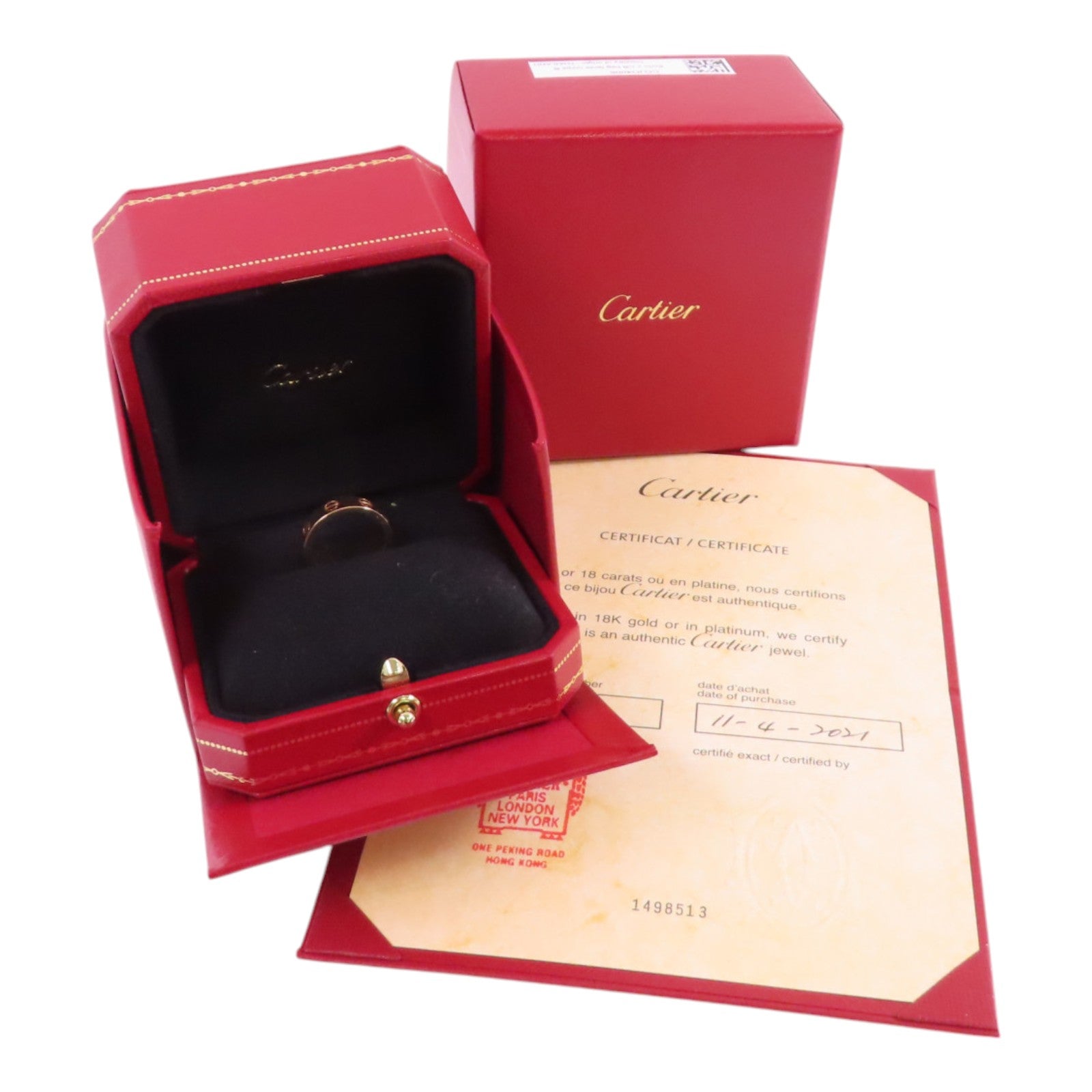 CARTIER 18K玫瑰金/鑽石1D Love Ring戒指Cartier#47/US#4