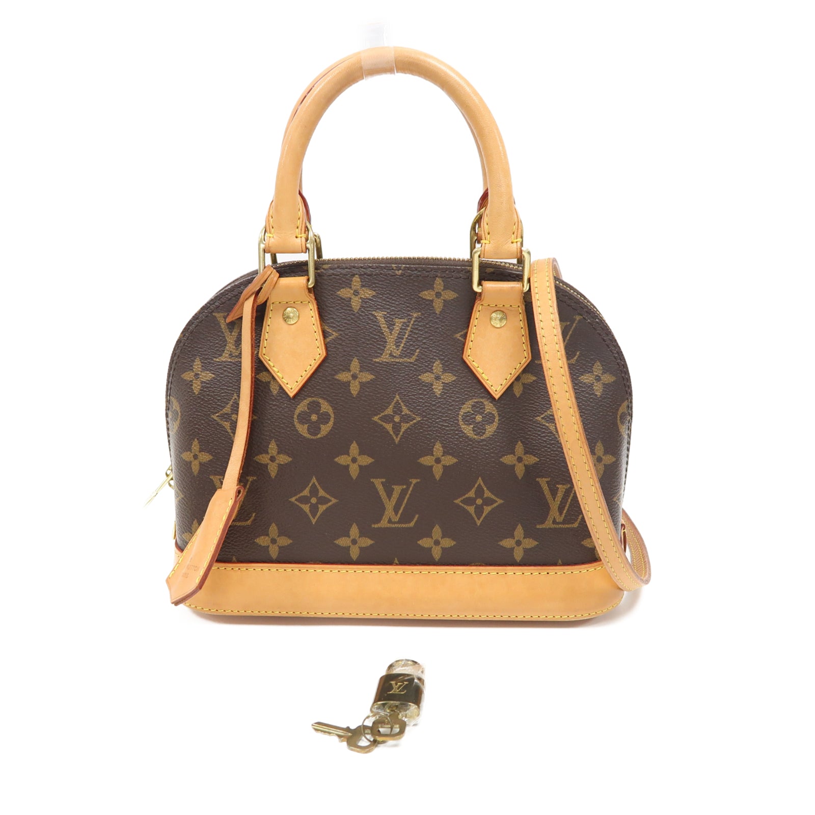 LOUIS VUITTON Monogram Alma BB金扣手挽肩背兩用袋啡色