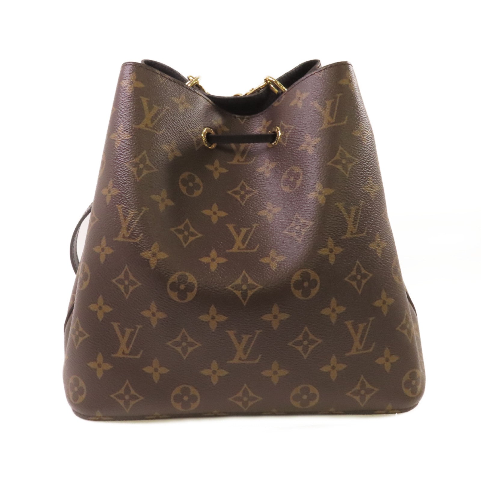 LOUIS VUITTON Monogram NeoNoe MM Shoulder Bag金扣肩背袋啡色/黑色