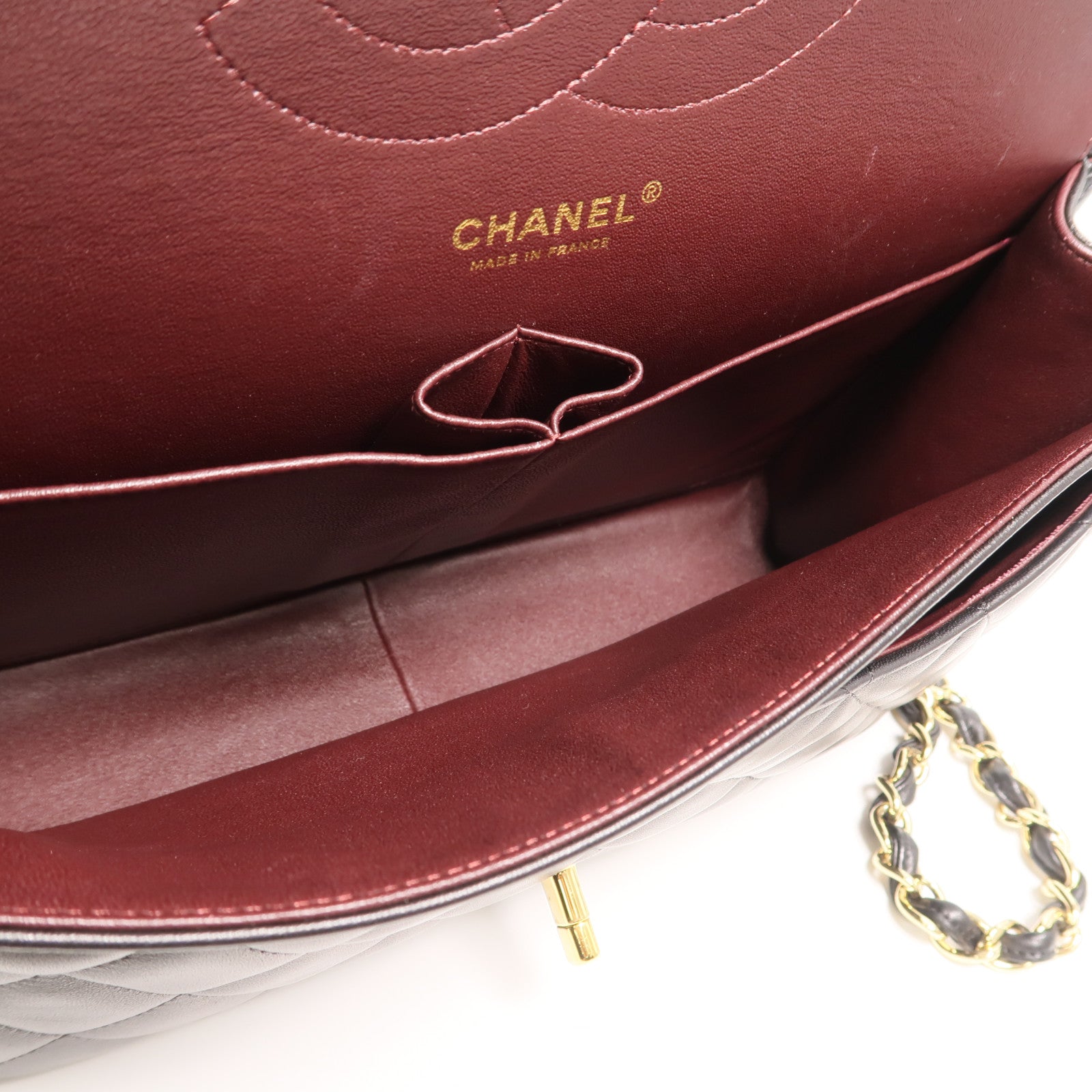 CHANEL 羊皮皮革Classic Jumbo鏈帶肩背袋