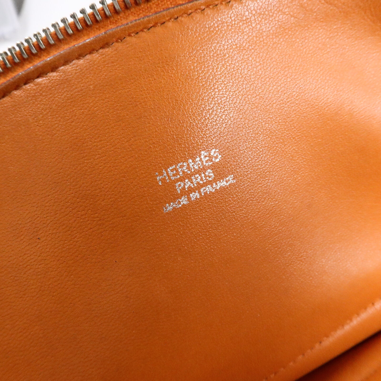 HERMES Clemence皮革Bolide 31手挽袋Orange