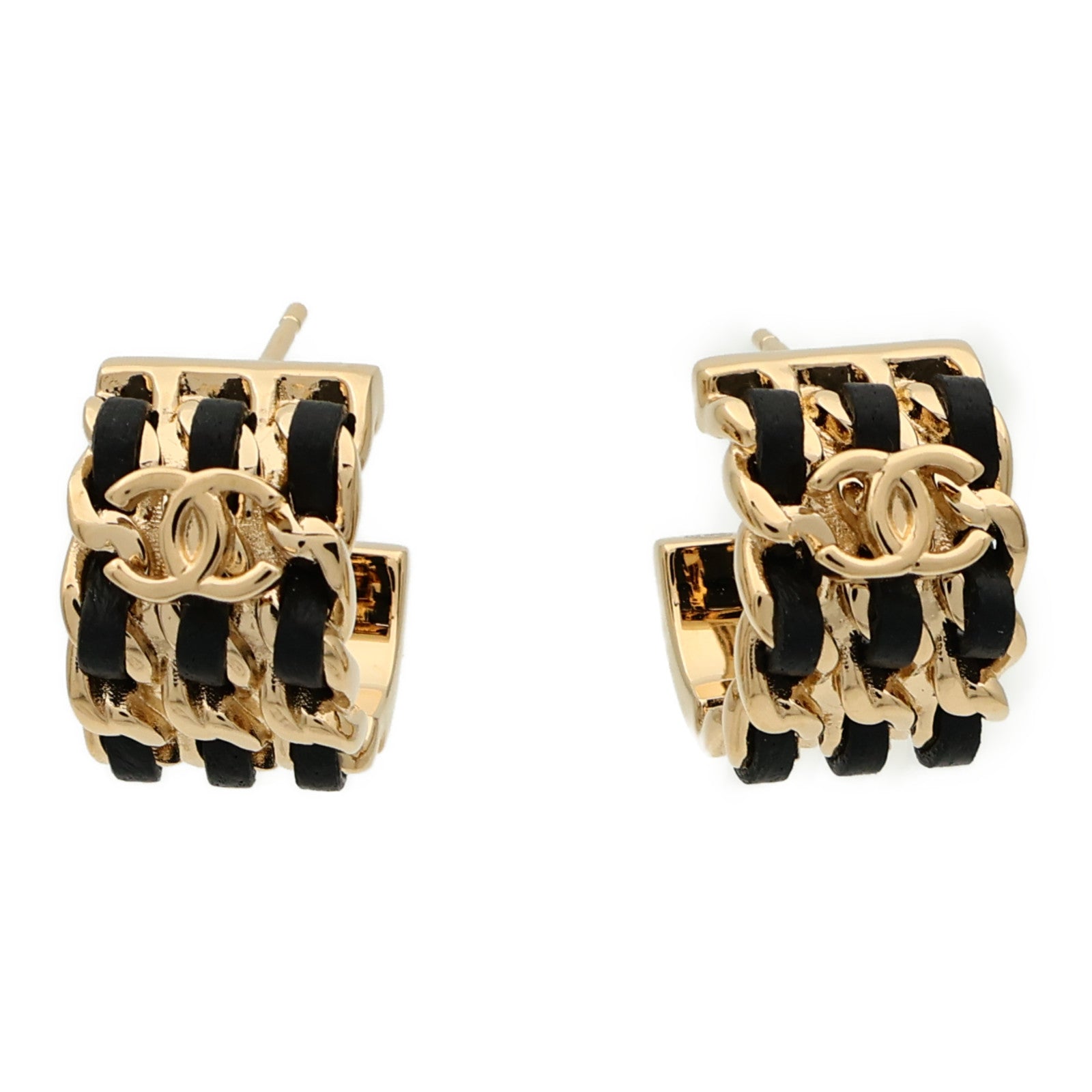 CHANEL 金屬/羊皮皮革Earrings耳環