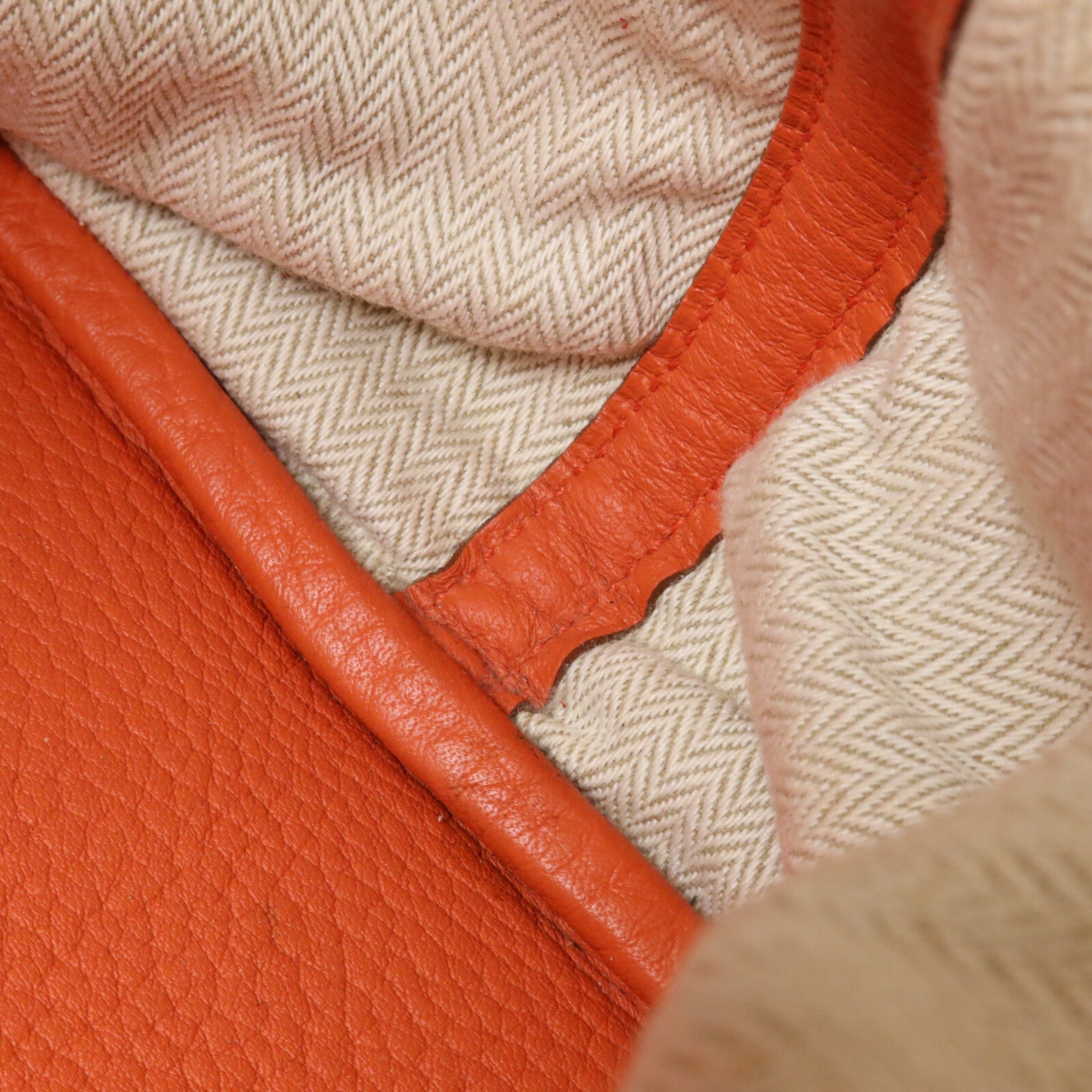 HERMES Clemence皮革Garden Party PM手挽袋Feu